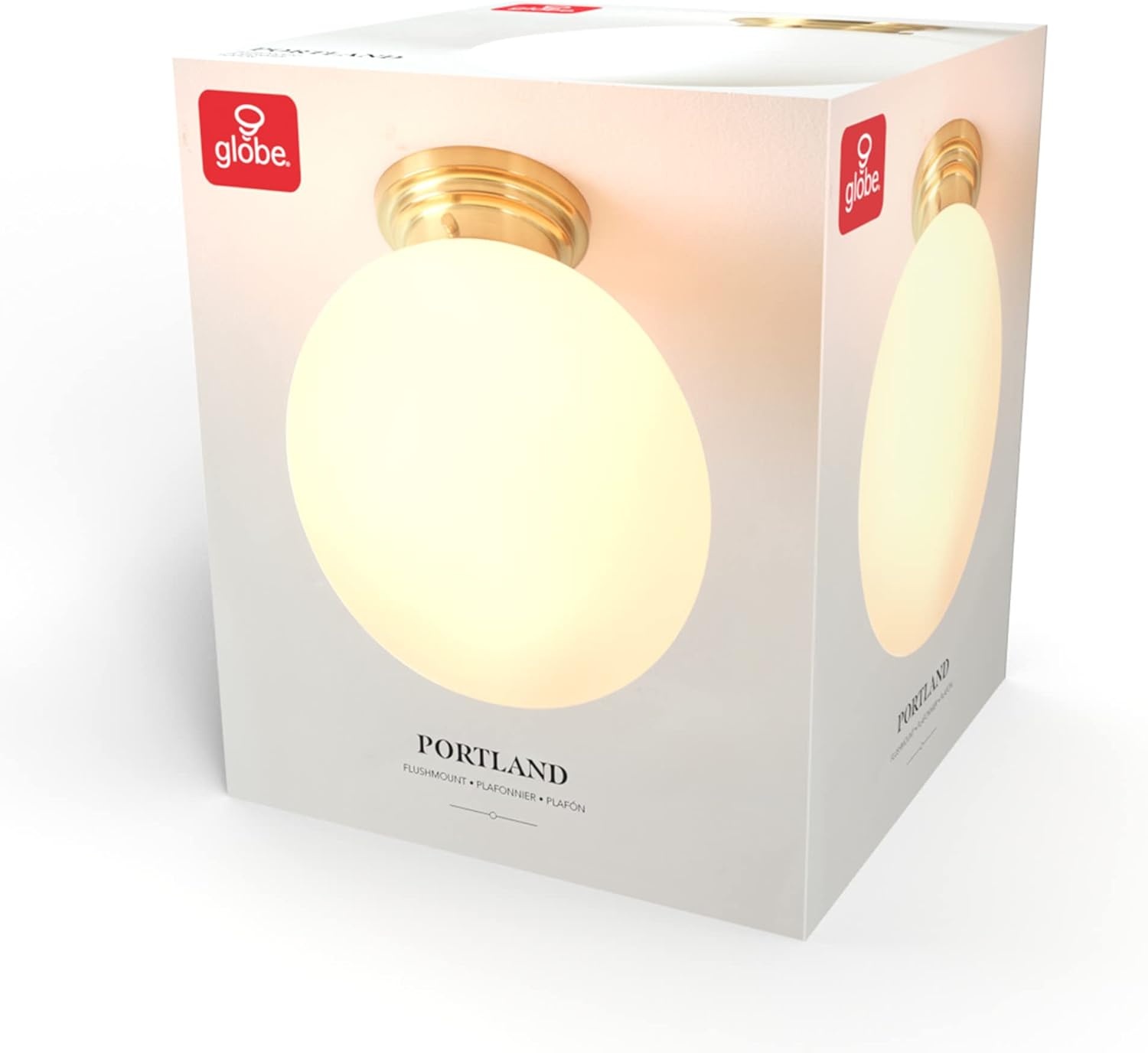image:imageGlobe Electric 65694 Portland 1Light SemiFlush Mount Ceiling Lighting Matte Brass Opal Glass Shade Bulb Not Included