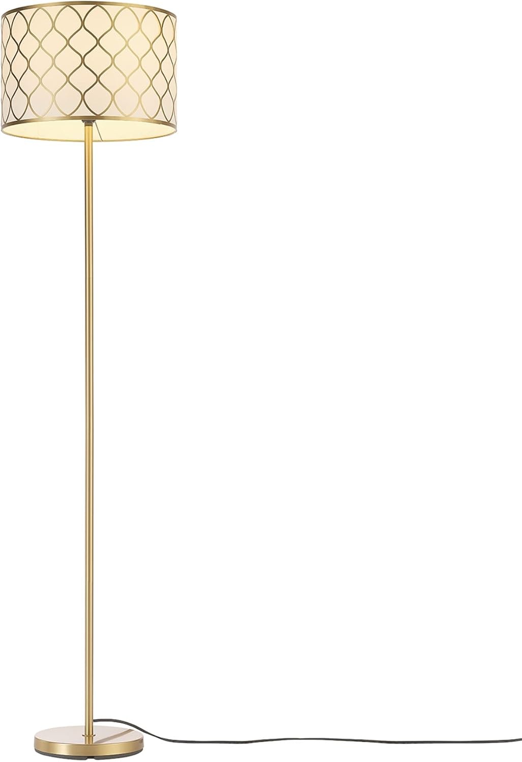 image:imageGlobe Electric 65787 Kinsley 65 Floor Lamp Matte Brass Metal Mesh Over Cotton Shade