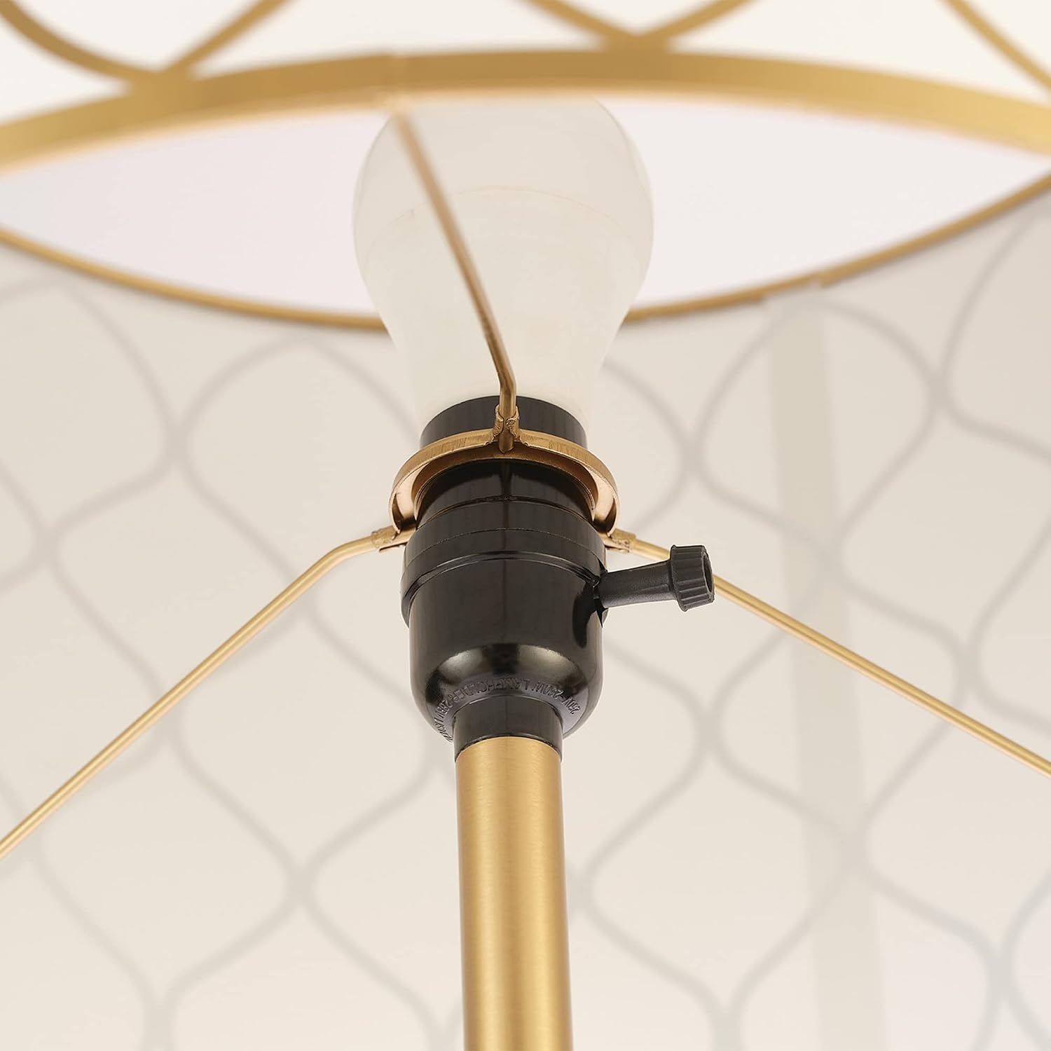 image:imageGlobe Electric 65787 Kinsley 65 Floor Lamp Matte Brass Metal Mesh Over Cotton Shade