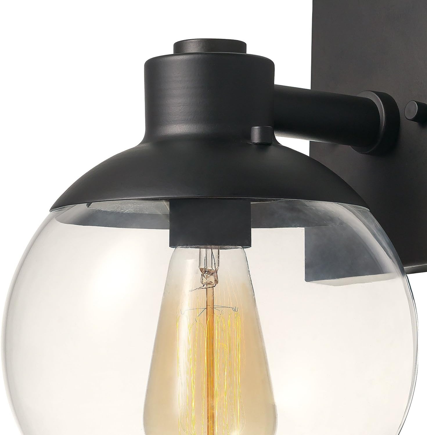 image:imageGlobe Electric 65851 Portland 1Light Wall Sconce Dark Bronze Clear Glass ShadeDark Bronze with Clear Glass