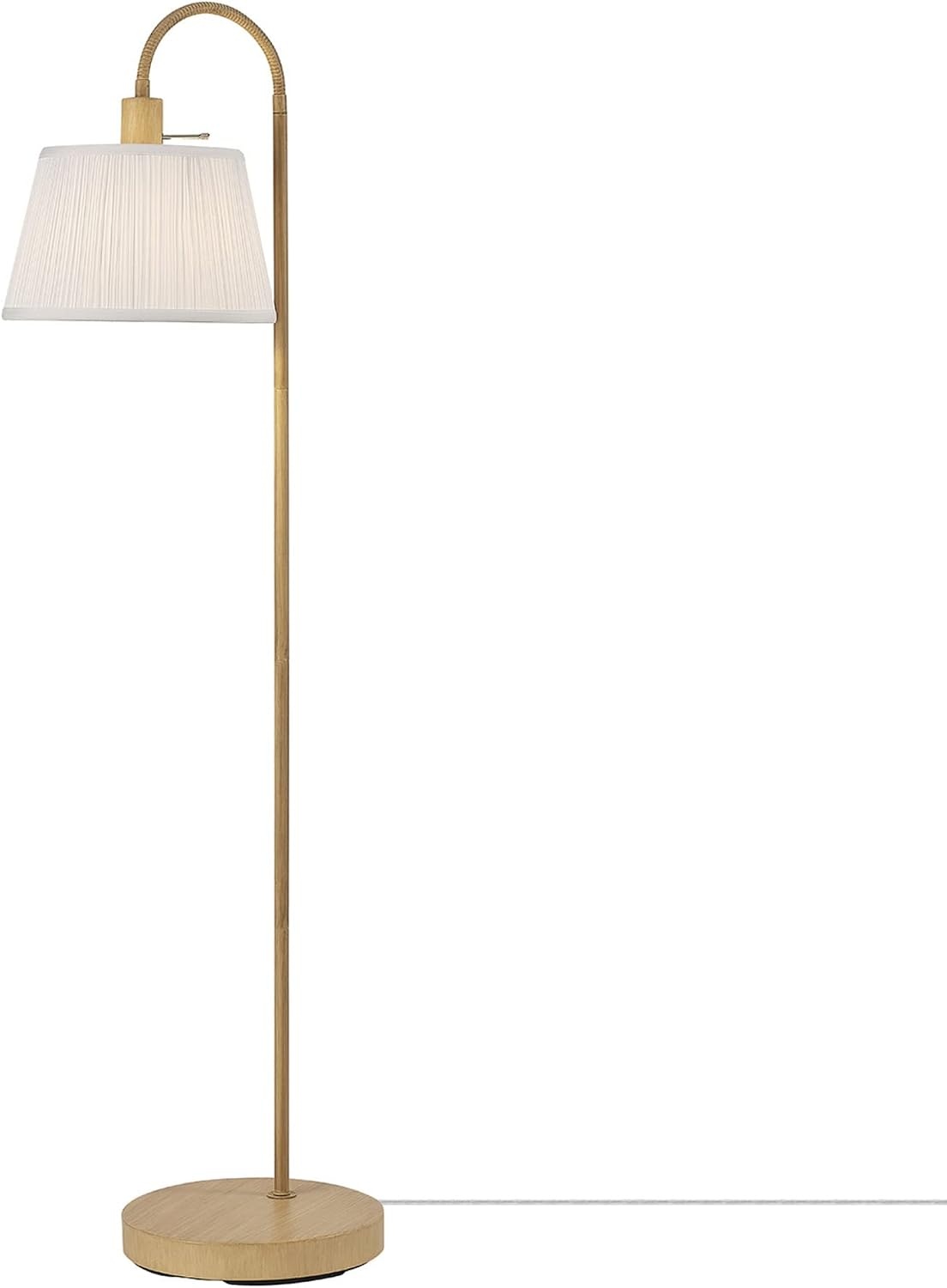 image:imageGlobe Electric 65907 52 Floor Lamp Light Faux Wood White Pattern Shade OnOff Rotary Switch on Socket