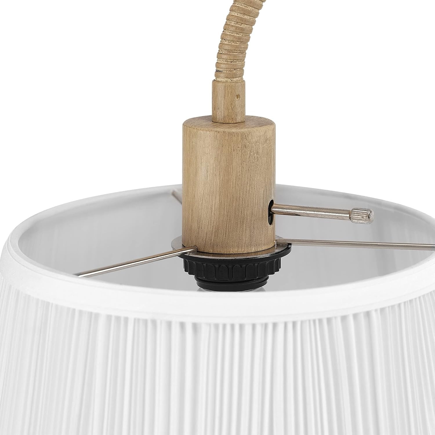 image:imageGlobe Electric 65907 52 Floor Lamp Light Faux Wood White Pattern Shade OnOff Rotary Switch on Socket
