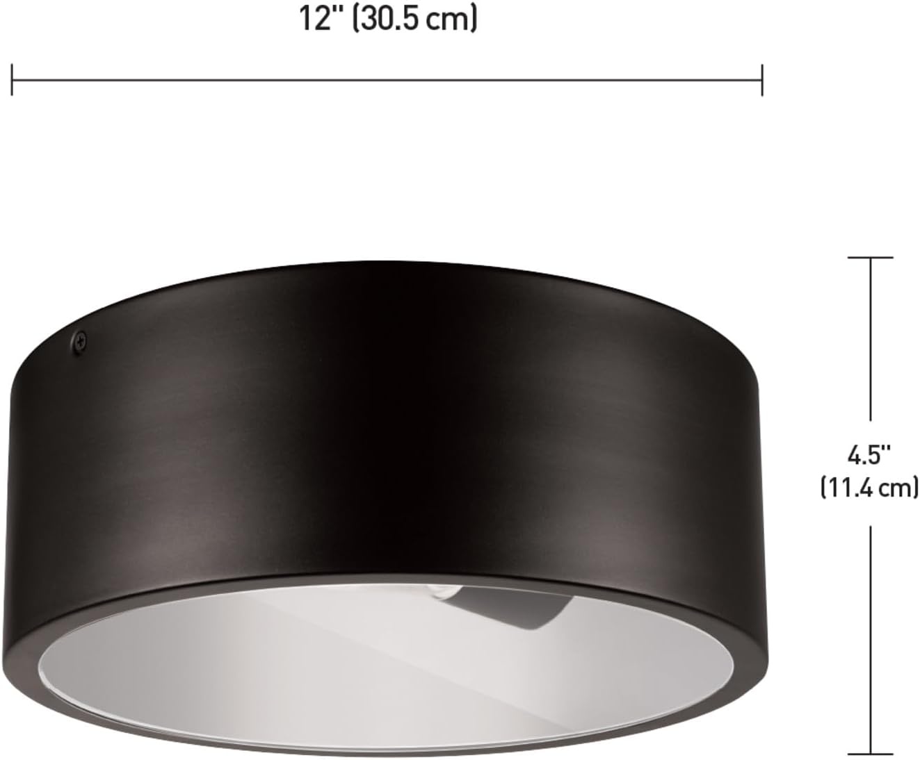 image:imageGlobe Electric 66000038 185W LED Integrated Outdoor Indoor Flush Mount Ceiling Light Fixture Matte White Wood Toned Accent Home Improvement Front Porch LightingBronze Teagan