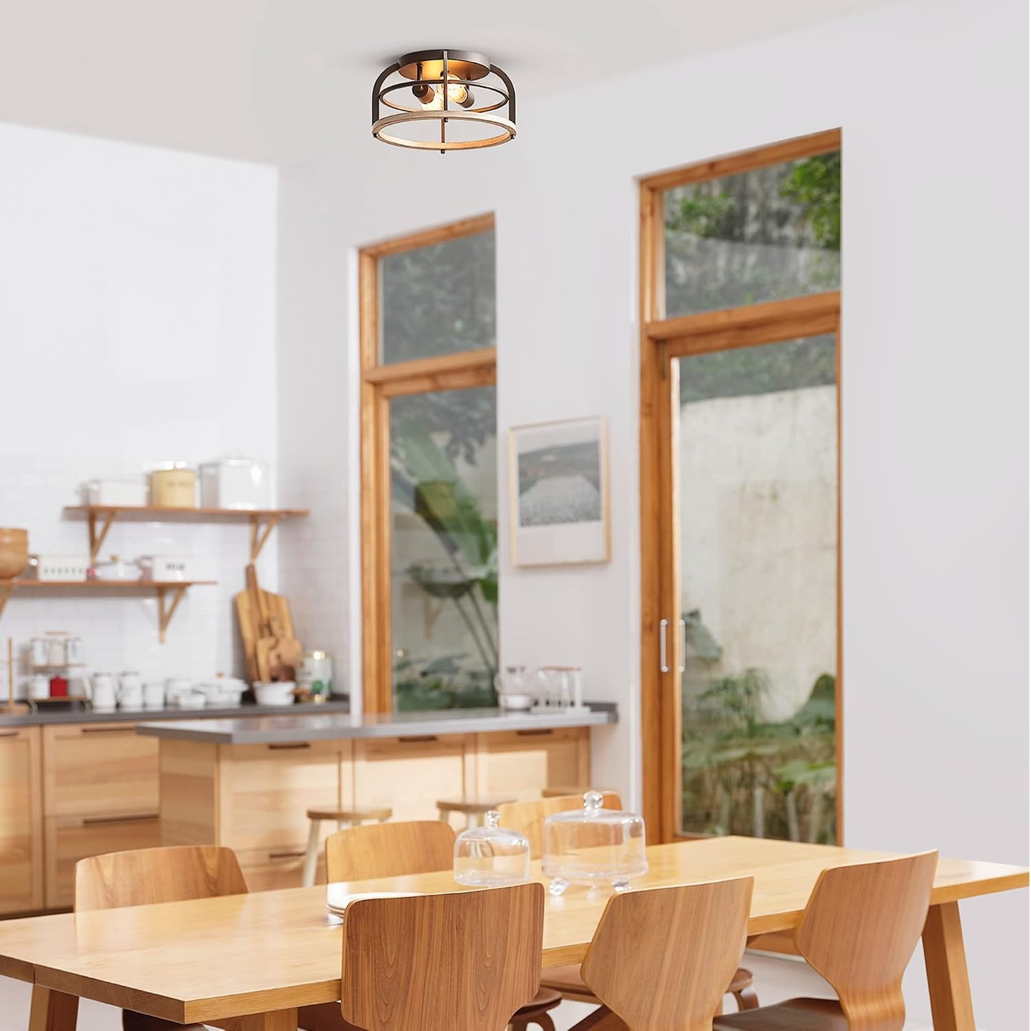 image:imageGlobe Electric 66000072 4Light Adjustable Socket SemiFlush Mount Ceiling Light Matte Black Matte Brass Accents Ceiling Light Fixture Home Improvement E26 Base Pivot Joint Exposed SocketScout