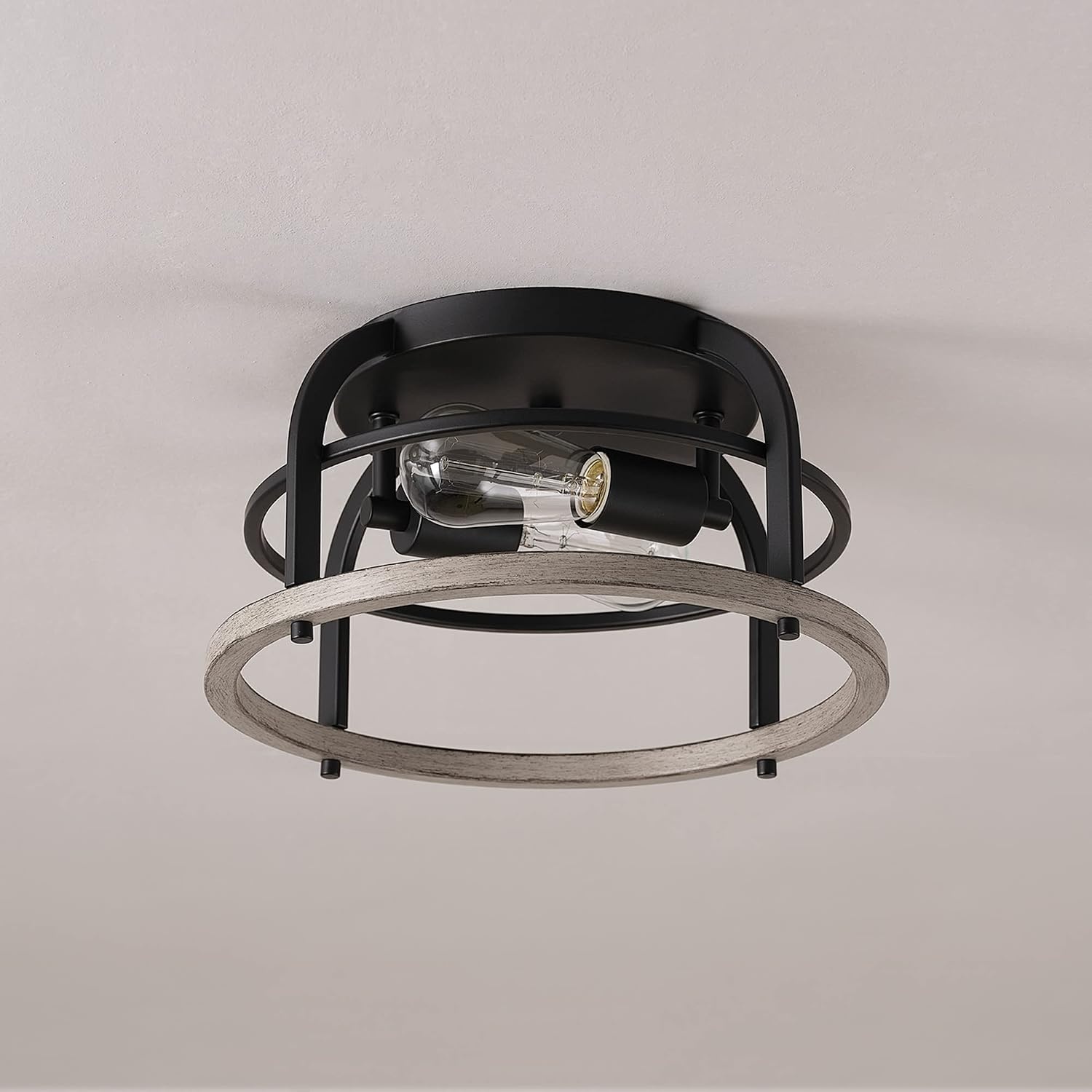 image:imageGlobe Electric 66000072 4Light Adjustable Socket SemiFlush Mount Ceiling Light Matte Black Matte Brass Accents Ceiling Light Fixture Home Improvement E26 Base Pivot Joint Exposed SocketScout