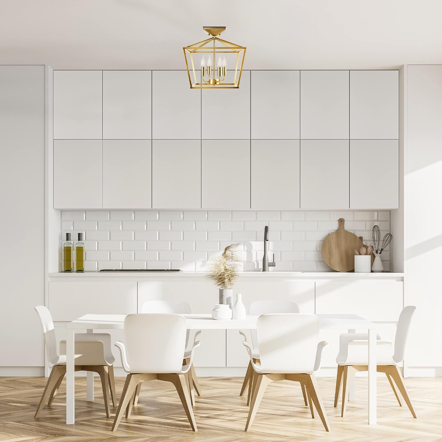 image:imageGlobe Electric 66000072 4Light Adjustable Socket SemiFlush Mount Ceiling Light Matte Black Matte Brass Accents Ceiling Light Fixture Home Improvement E26 Base Pivot Joint Exposed SocketBrass
