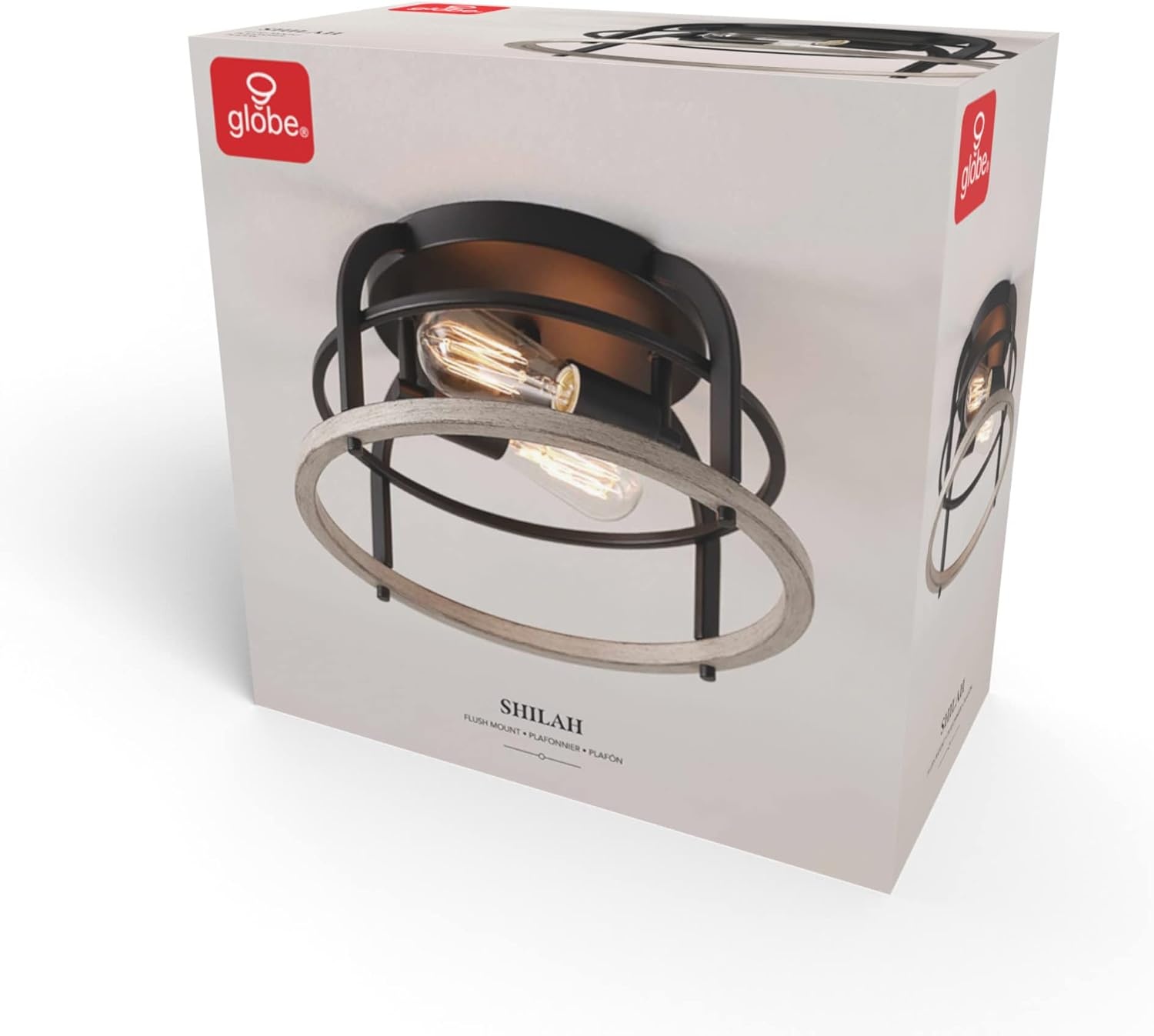 image:imageGlobe Electric 66000072 4Light Adjustable Socket SemiFlush Mount Ceiling Light Matte Black Matte Brass Accents Ceiling Light Fixture Home Improvement E26 Base Pivot Joint Exposed SocketScout