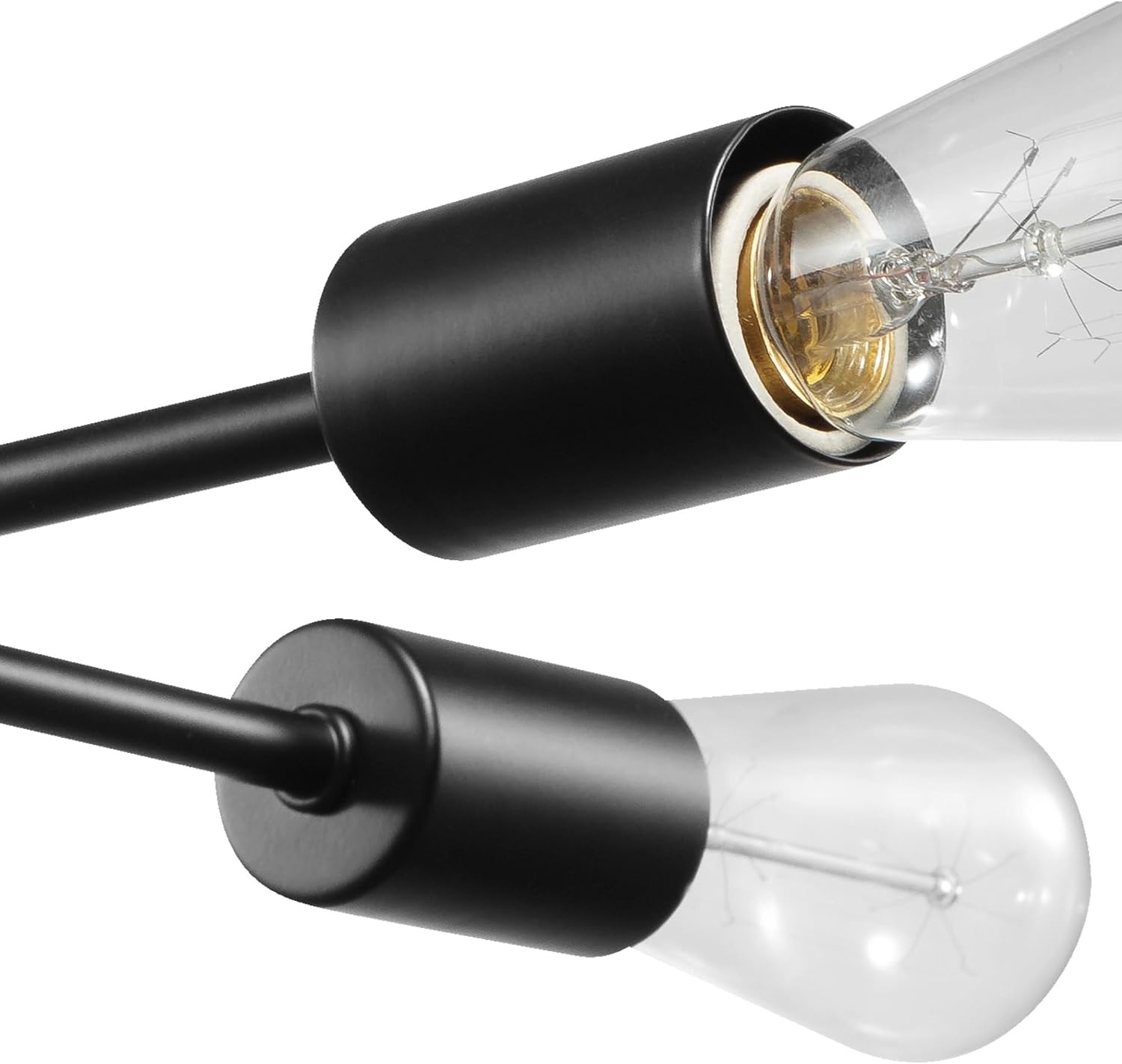 image:imageGlobe Electric 66000072 4Light Adjustable Socket SemiFlush Mount Ceiling Light Matte Black Matte Brass Accents Ceiling Light Fixture Home Improvement E26 Base Pivot Joint Exposed SocketBlack