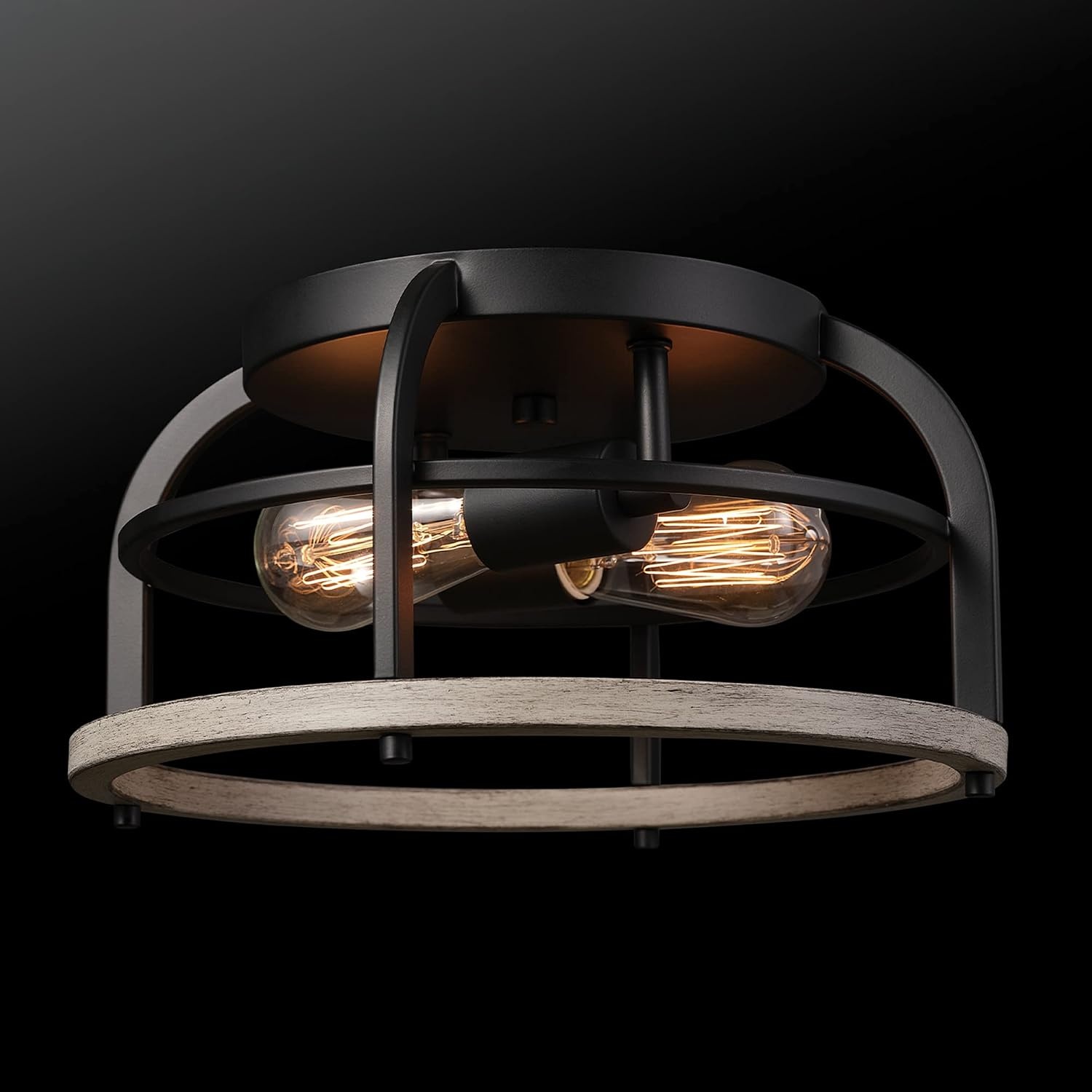 image:imageGlobe Electric 66000072 4Light Adjustable Socket SemiFlush Mount Ceiling Light Matte Black Matte Brass Accents Ceiling Light Fixture Home Improvement E26 Base Pivot Joint Exposed SocketScout
