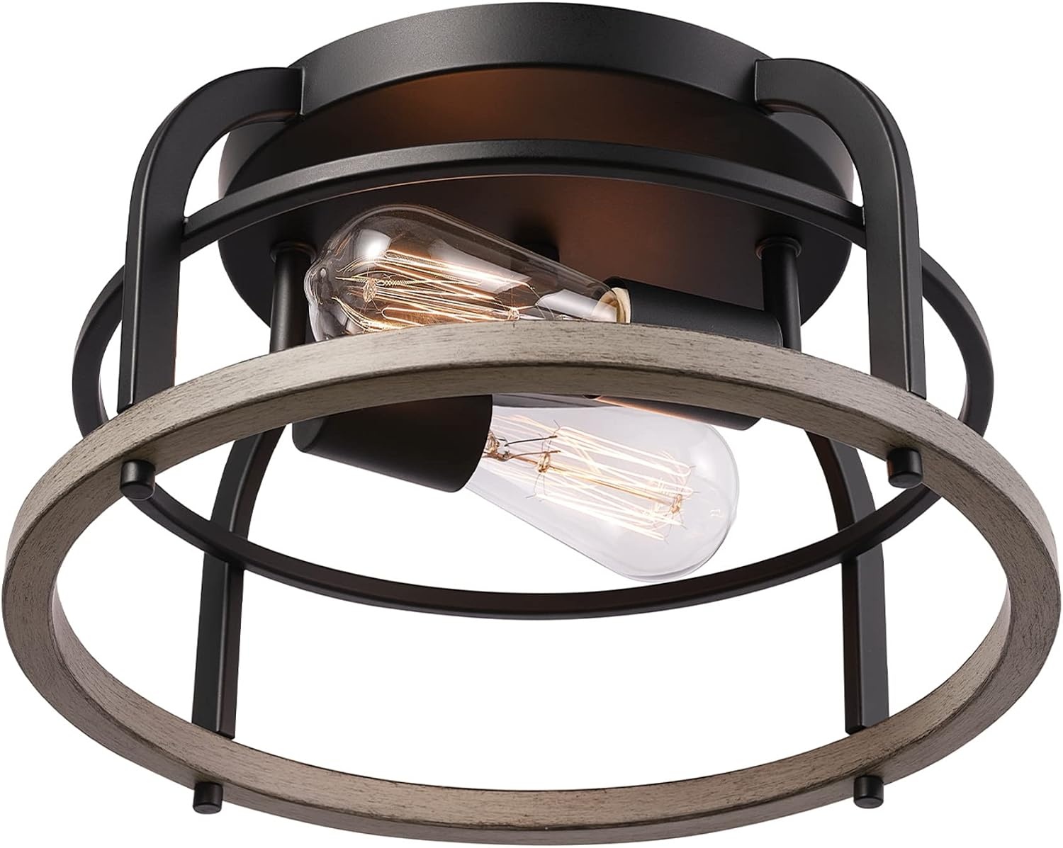 image:imageGlobe Electric 66000072 4Light Adjustable Socket SemiFlush Mount Ceiling Light Matte Black Matte Brass Accents Ceiling Light Fixture Home Improvement E26 Base Pivot Joint Exposed SocketScout