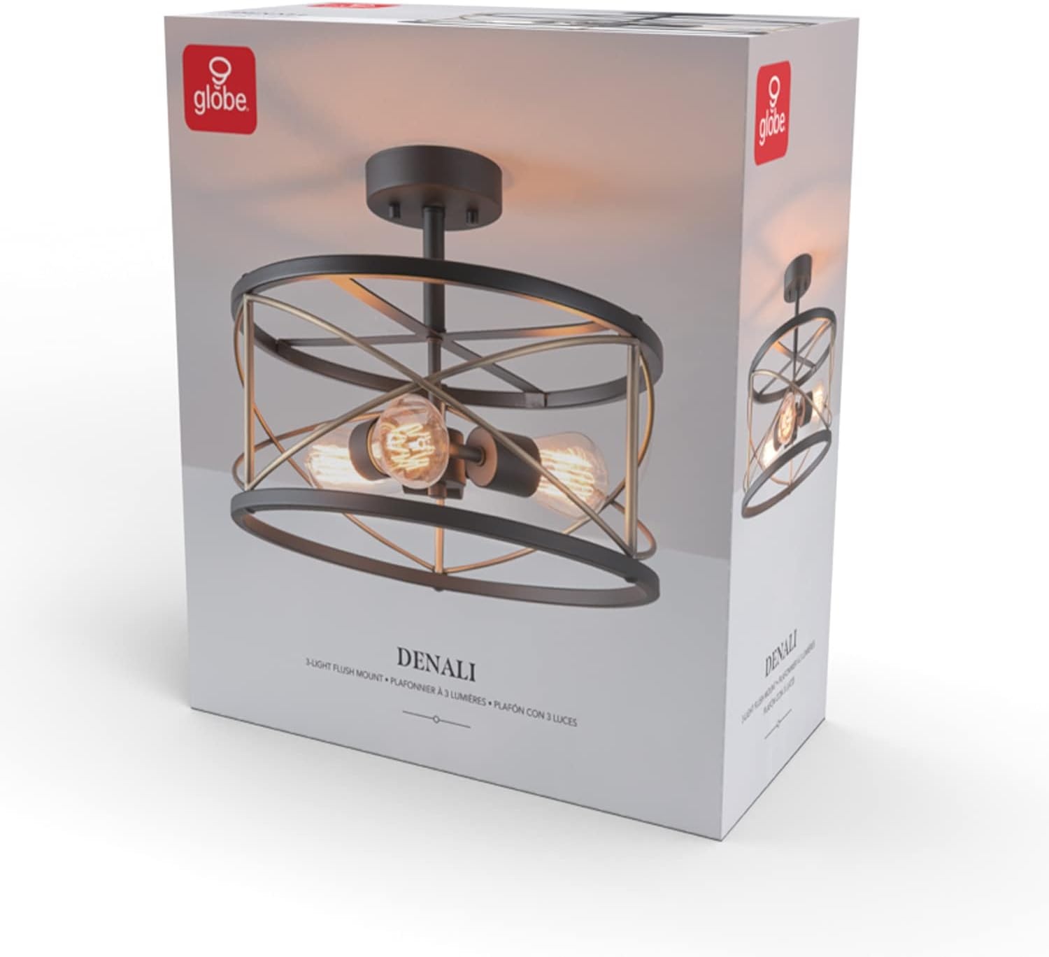image:imageGlobe Electric 66000072 4Light Adjustable Socket SemiFlush Mount Ceiling Light Matte Black Matte Brass Accents Ceiling Light Fixture Home Improvement E26 Base Pivot Joint Exposed SocketClementine