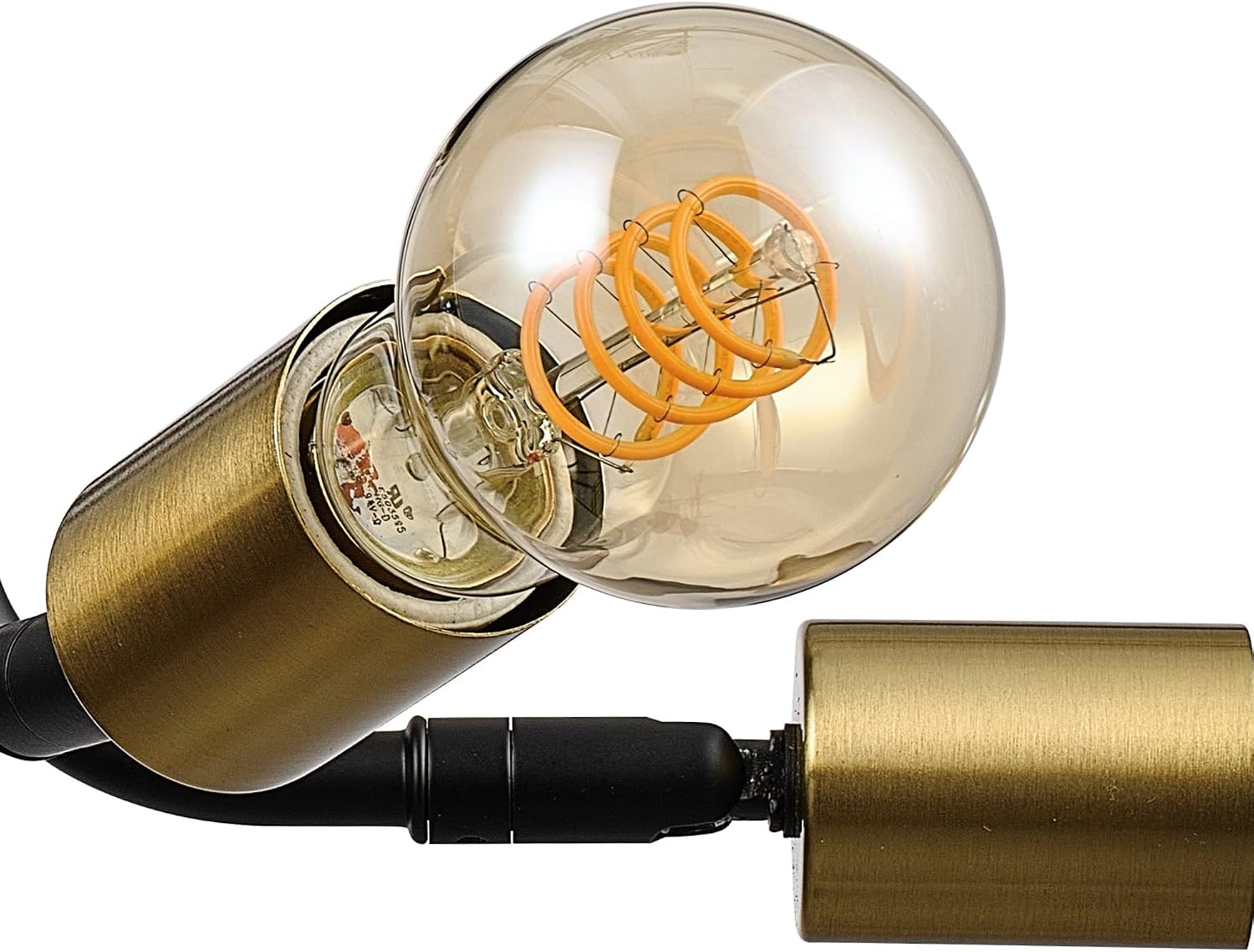 image:imageGlobe Electric 66000072 4Light Adjustable Socket SemiFlush Mount Ceiling Light Matte Black Matte Brass Accents Ceiling Light Fixture Home Improvement E26 Base Pivot Joint Exposed SocketSamuel