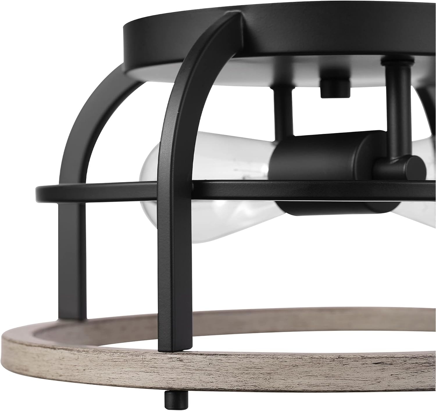 image:imageGlobe Electric 66000072 4Light Adjustable Socket SemiFlush Mount Ceiling Light Matte Black Matte Brass Accents Ceiling Light Fixture Home Improvement E26 Base Pivot Joint Exposed SocketScout