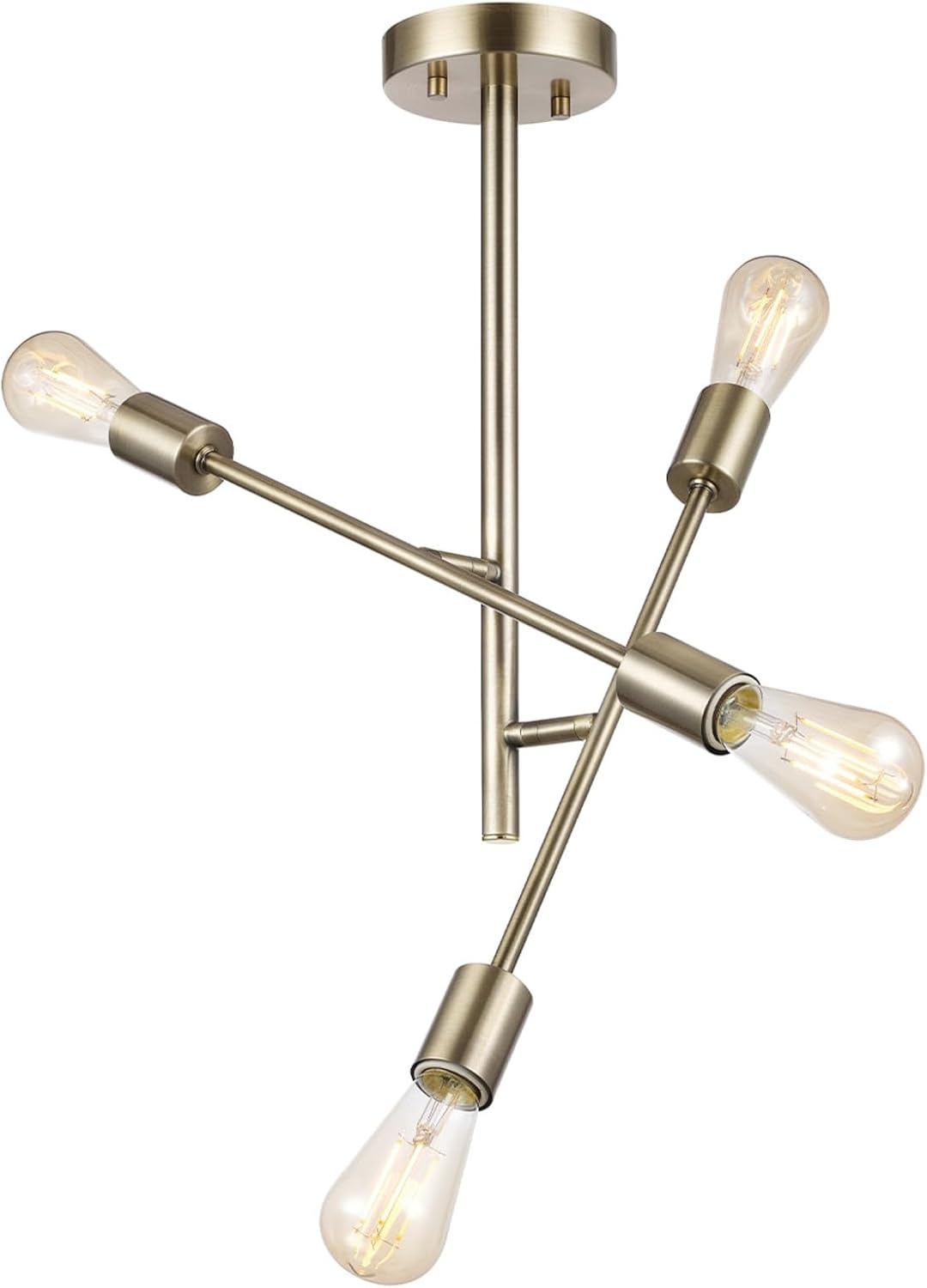 image:imageGlobe Electric 66000072 4Light Adjustable Socket SemiFlush Mount Ceiling Light Matte Black Matte Brass Accents Ceiling Light Fixture Home Improvement E26 Base Pivot Joint Exposed SocketShilah
