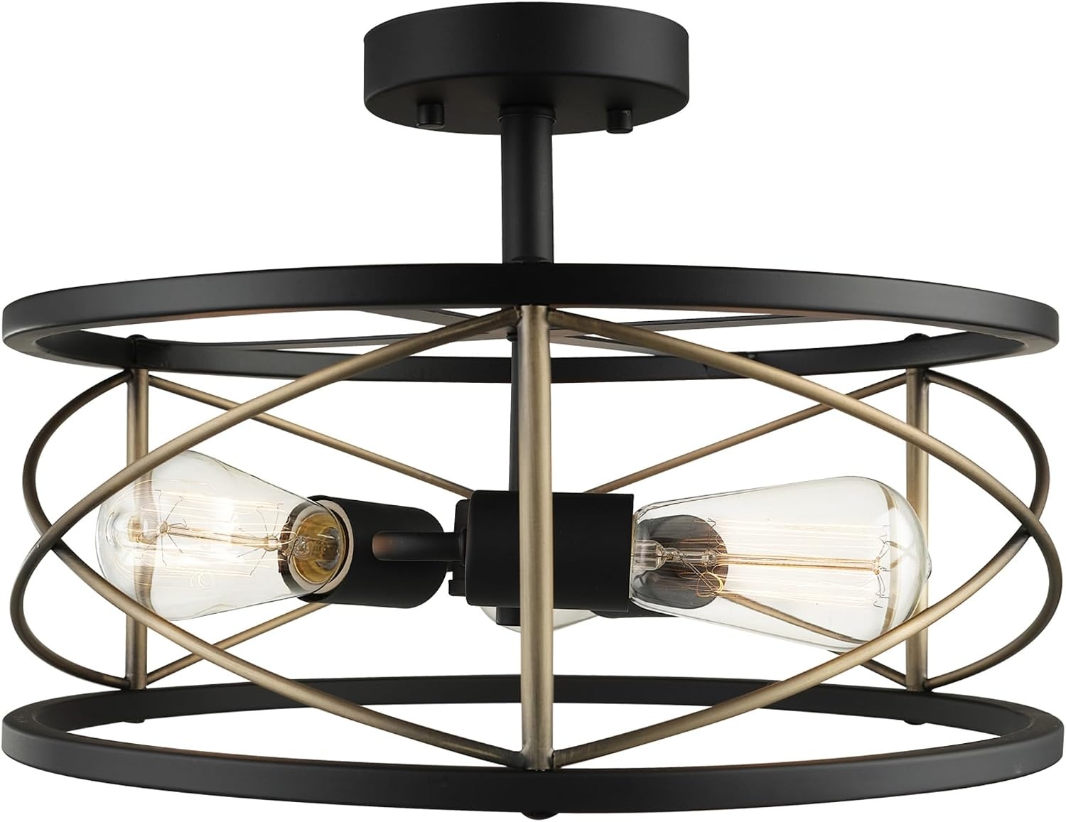 image:imageGlobe Electric 66000072 4Light Adjustable Socket SemiFlush Mount Ceiling Light Matte Black Matte Brass Accents Ceiling Light Fixture Home Improvement E26 Base Pivot Joint Exposed SocketClementine