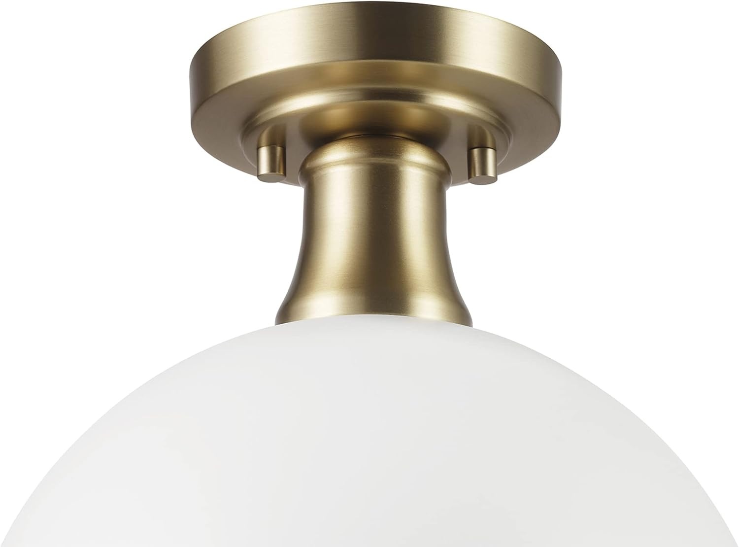 image:imageGlobe Electric 66000076 1Light Flush Mount Ceiling Light Matte Black and White Opal Glass Dual Shade Modern Lighting for Kitchen Island or Dining Room Wall and Dimmer Switch CompatibleMatte White Frosted Shade