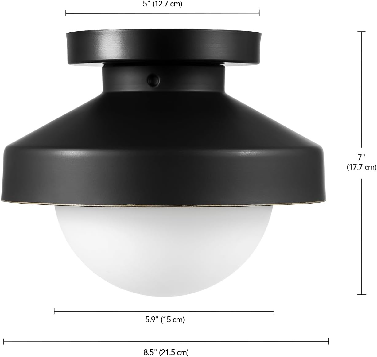 image:imageGlobe Electric 66000076 1Light Flush Mount Ceiling Light Matte Black and White Opal Glass Dual Shade Modern Lighting for Kitchen Island or Dining Room Wall and Dimmer Switch CompatibleSatin Nickel Alabaster Glass Shades