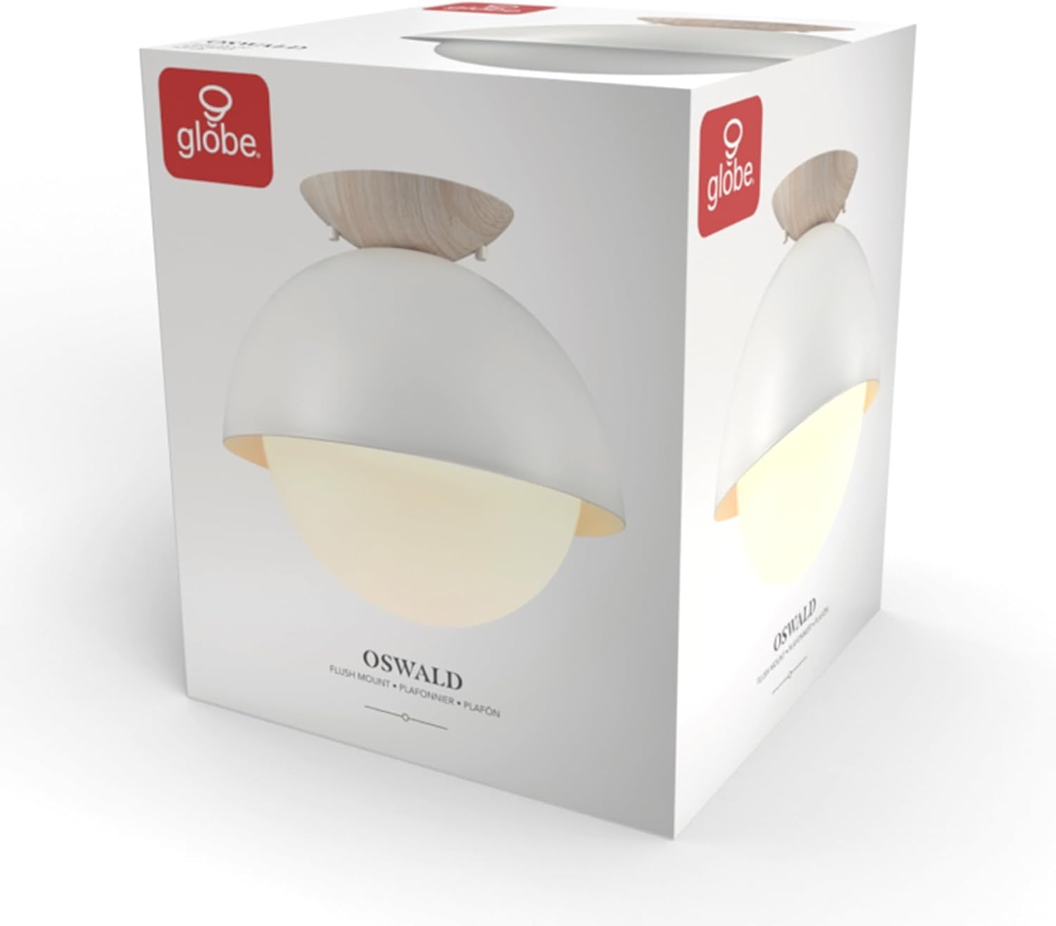 image:imageGlobe Electric 66000076 1Light Flush Mount Ceiling Light Matte Black and White Opal Glass Dual Shade Modern Lighting for Kitchen Island or Dining Room Wall and Dimmer Switch CompatibleMatte Brass Oswald