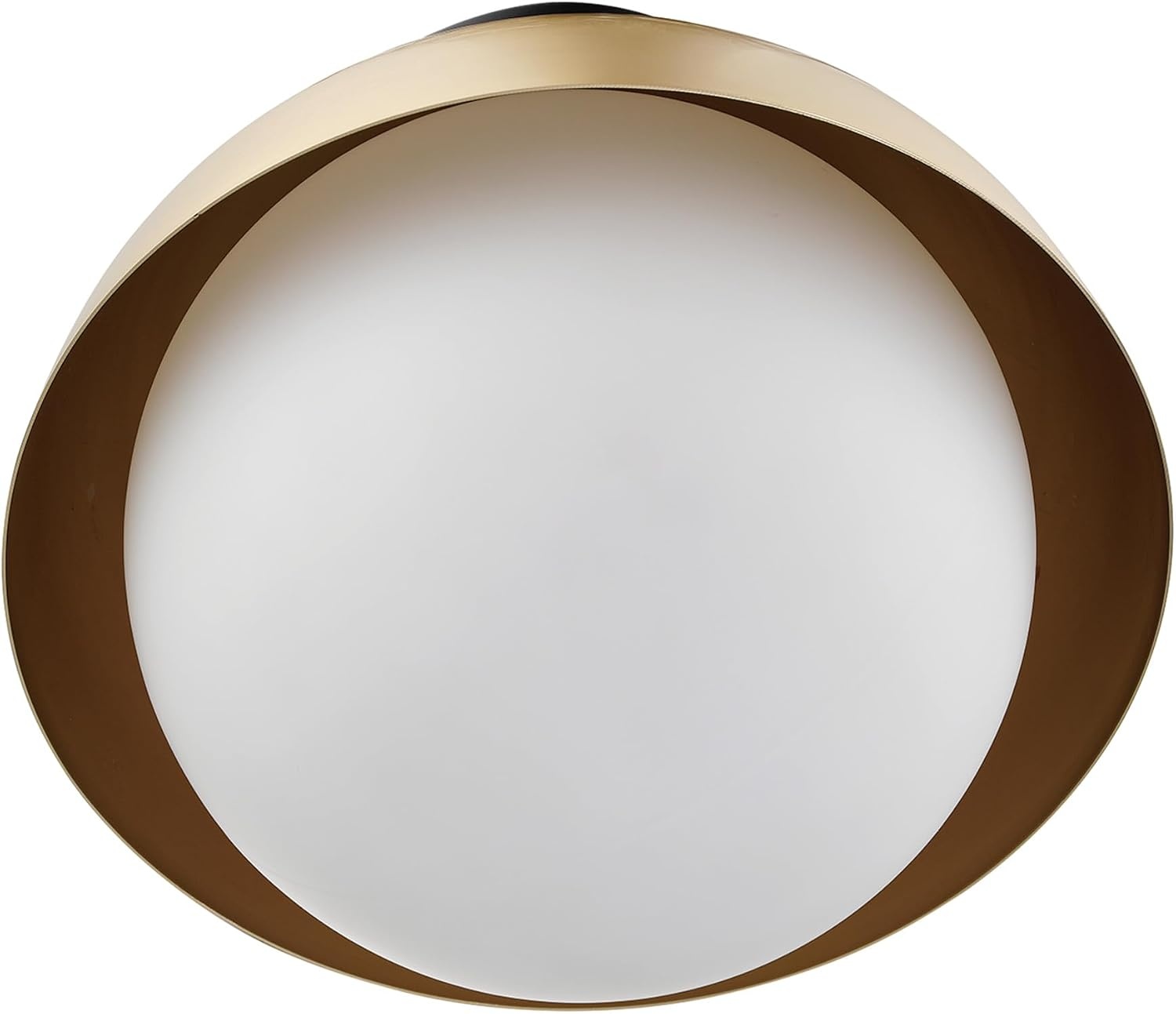 image:imageGlobe Electric 66000076 1Light Flush Mount Ceiling Light Matte Black and White Opal Glass Dual Shade Modern Lighting for Kitchen Island or Dining Room Wall and Dimmer Switch CompatibleMatte Brass Black