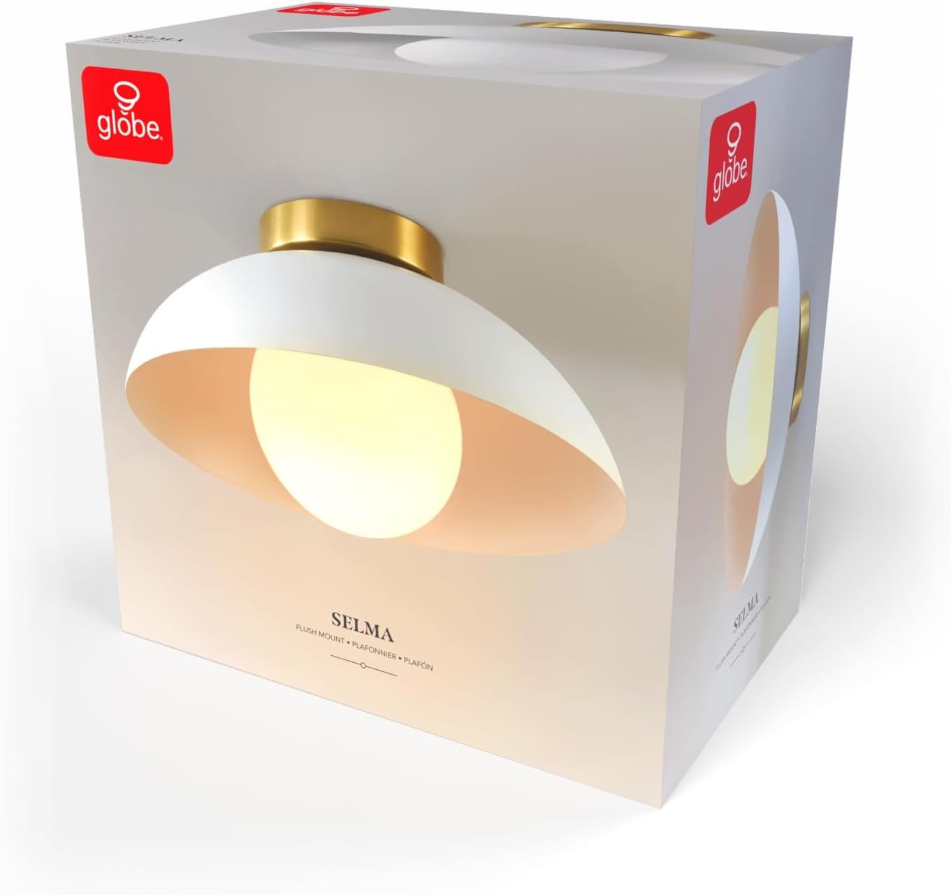 image:imageGlobe Electric 66000076 1Light Flush Mount Ceiling Light Matte Black and White Opal Glass Dual Shade Modern Lighting for Kitchen Island or Dining Room Wall and Dimmer Switch CompatibleMatte White Opal Shade