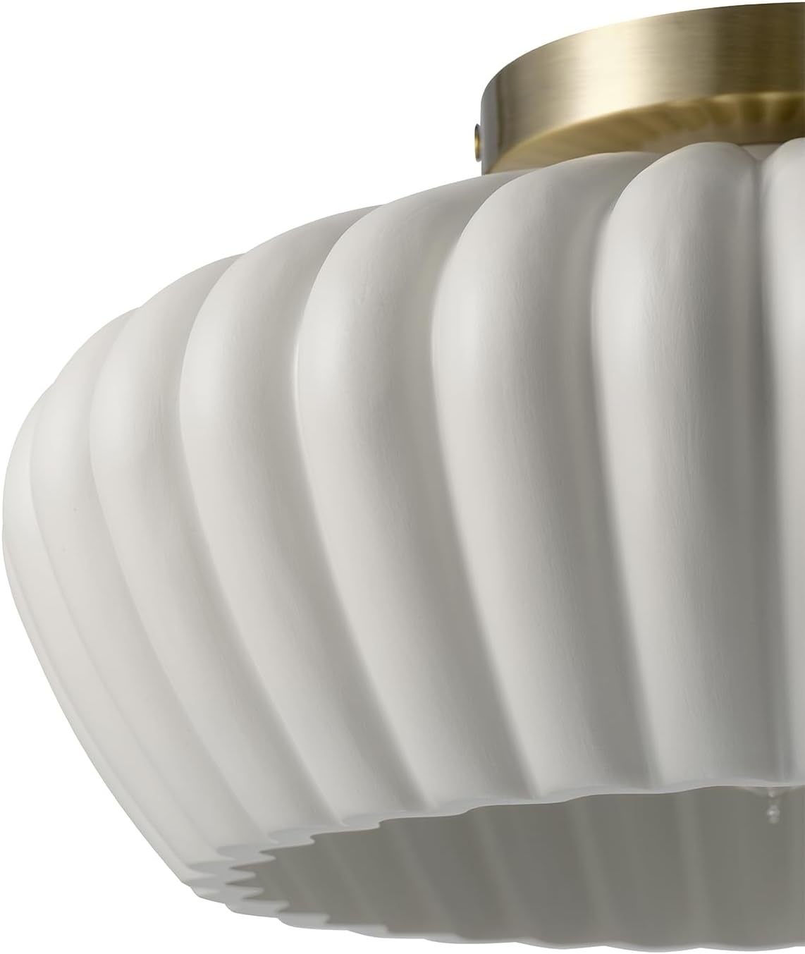 image:imageGlobe Electric 66000076 1Light Flush Mount Ceiling Light Matte Black and White Opal Glass Dual Shade Modern Lighting for Kitchen Island or Dining Room Wall and Dimmer Switch CompatibleBrass Cream Resin Shade