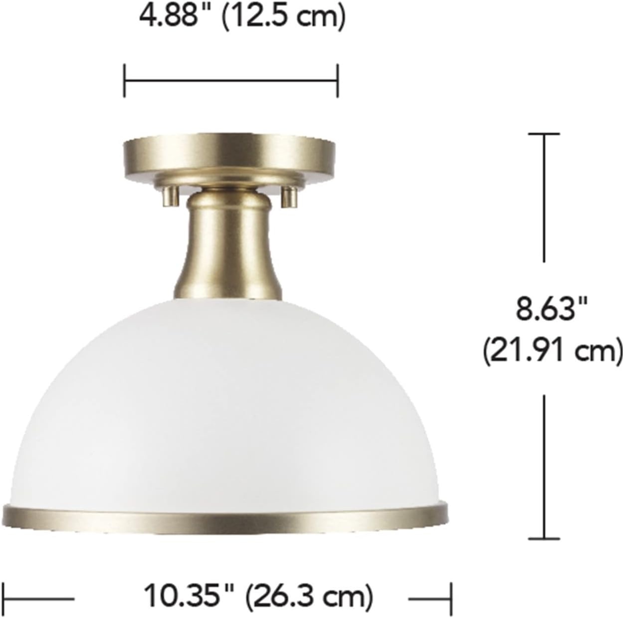 image:imageGlobe Electric 66000076 1Light Flush Mount Ceiling Light Matte Black and White Opal Glass Dual Shade Modern Lighting for Kitchen Island or Dining Room Wall and Dimmer Switch CompatibleMatte White Frosted Shade