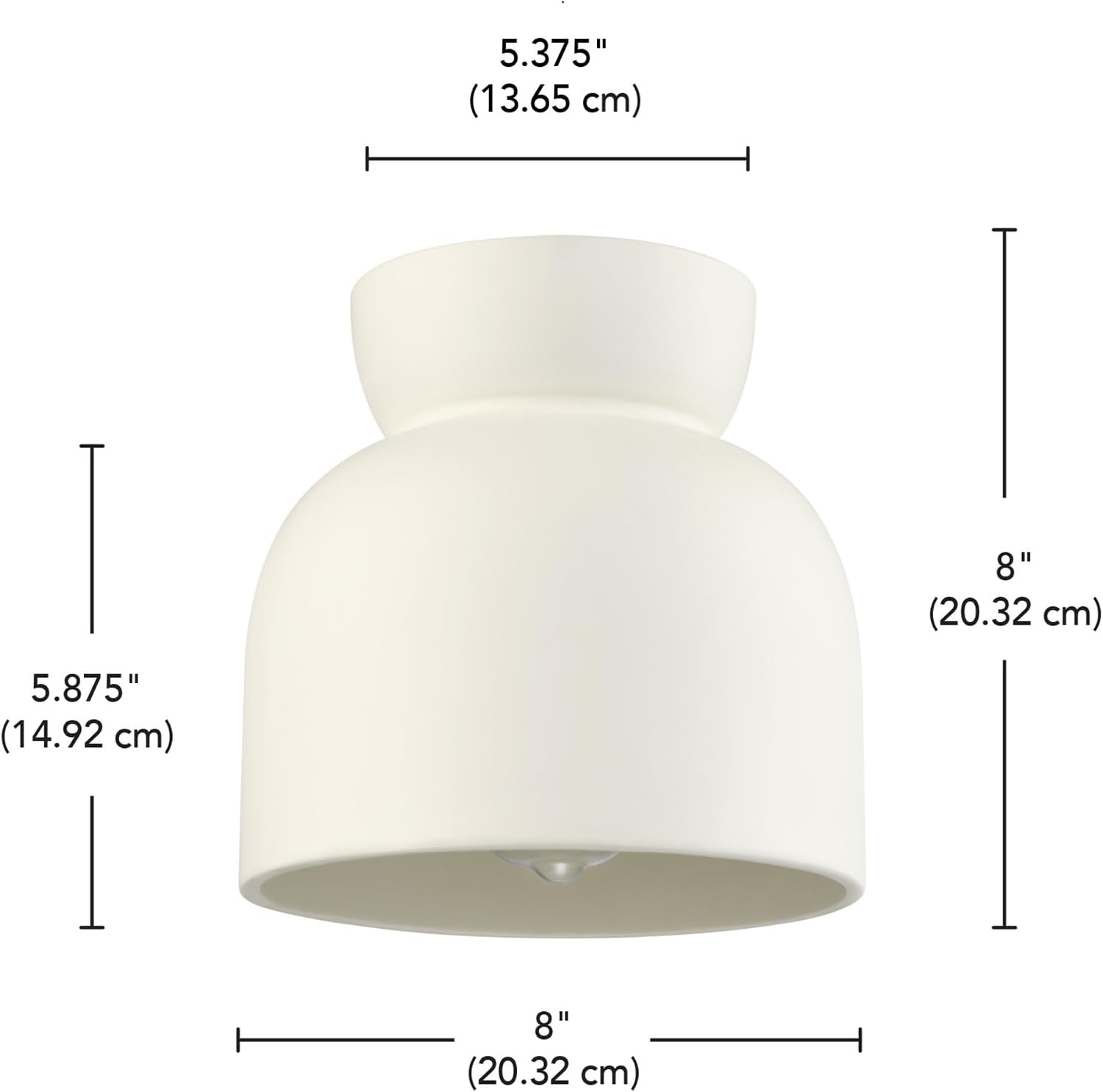 image:imageGlobe Electric 66000076 1Light Flush Mount Ceiling Light Matte Black and White Opal Glass Dual Shade Modern Lighting for Kitchen Island or Dining Room Wall and Dimmer Switch CompatibleMatte White Ines