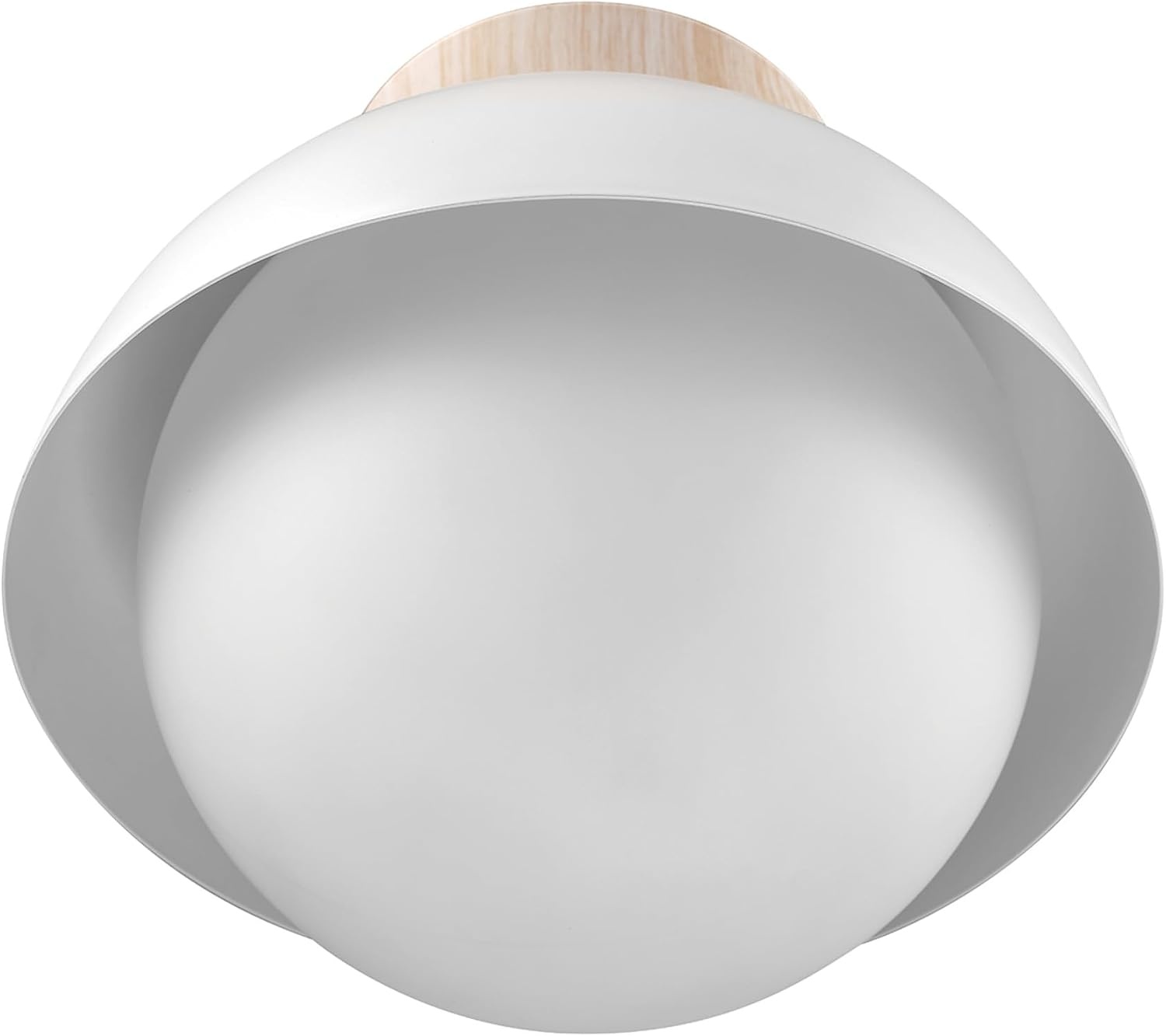image:imageGlobe Electric 66000076 1Light Flush Mount Ceiling Light Matte Black and White Opal Glass Dual Shade Modern Lighting for Kitchen Island or Dining Room Wall and Dimmer Switch CompatibleMatte Brass Oswald