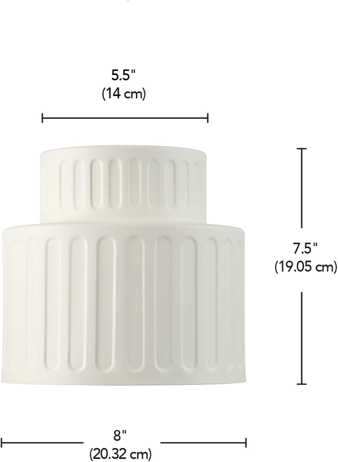 image:imageGlobe Electric 66000076 1Light Flush Mount Ceiling Light Matte Black and White Opal Glass Dual Shade Modern Lighting for Kitchen Island or Dining Room Wall and Dimmer Switch CompatibleFauxCeramic Shade White