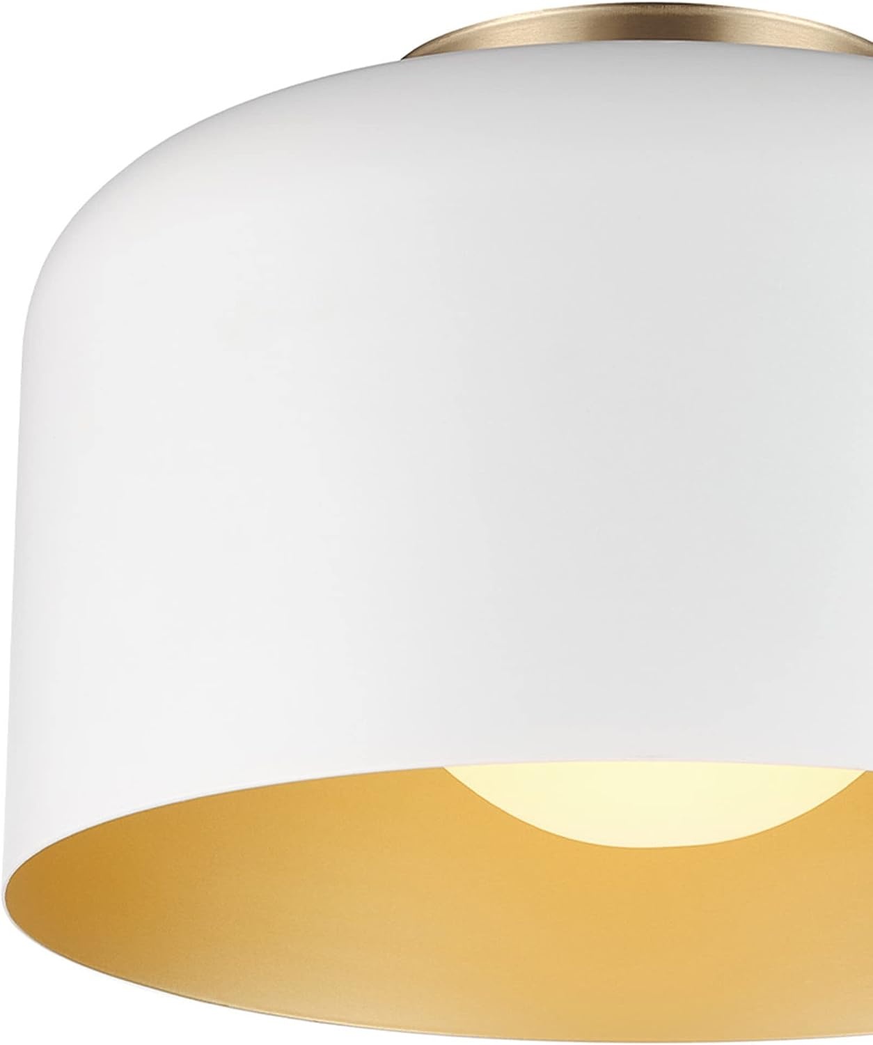 image:imageGlobe Electric 66000076 1Light Flush Mount Ceiling Light Matte Black and White Opal Glass Dual Shade Modern Lighting for Kitchen Island or Dining Room Wall and Dimmer Switch CompatibleMatte White Amy