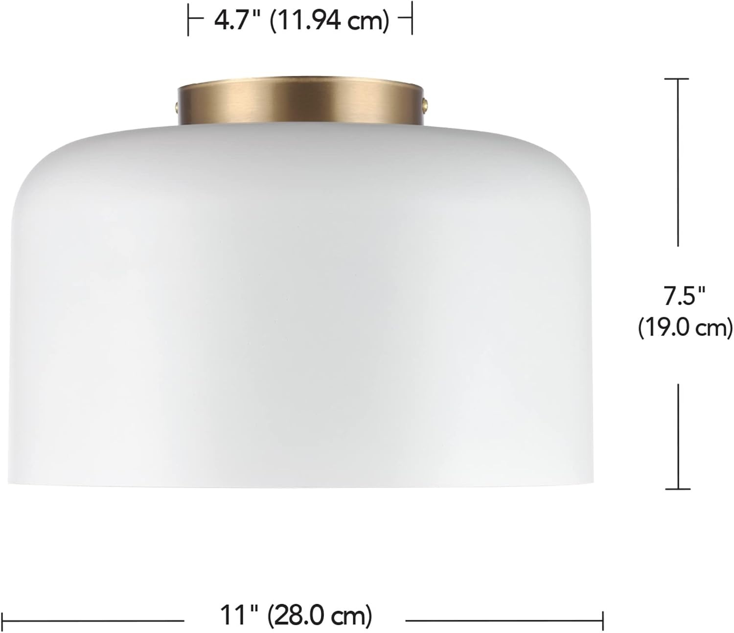 image:imageGlobe Electric 66000076 1Light Flush Mount Ceiling Light Matte Black and White Opal Glass Dual Shade Modern Lighting for Kitchen Island or Dining Room Wall and Dimmer Switch CompatibleMatte White Amy