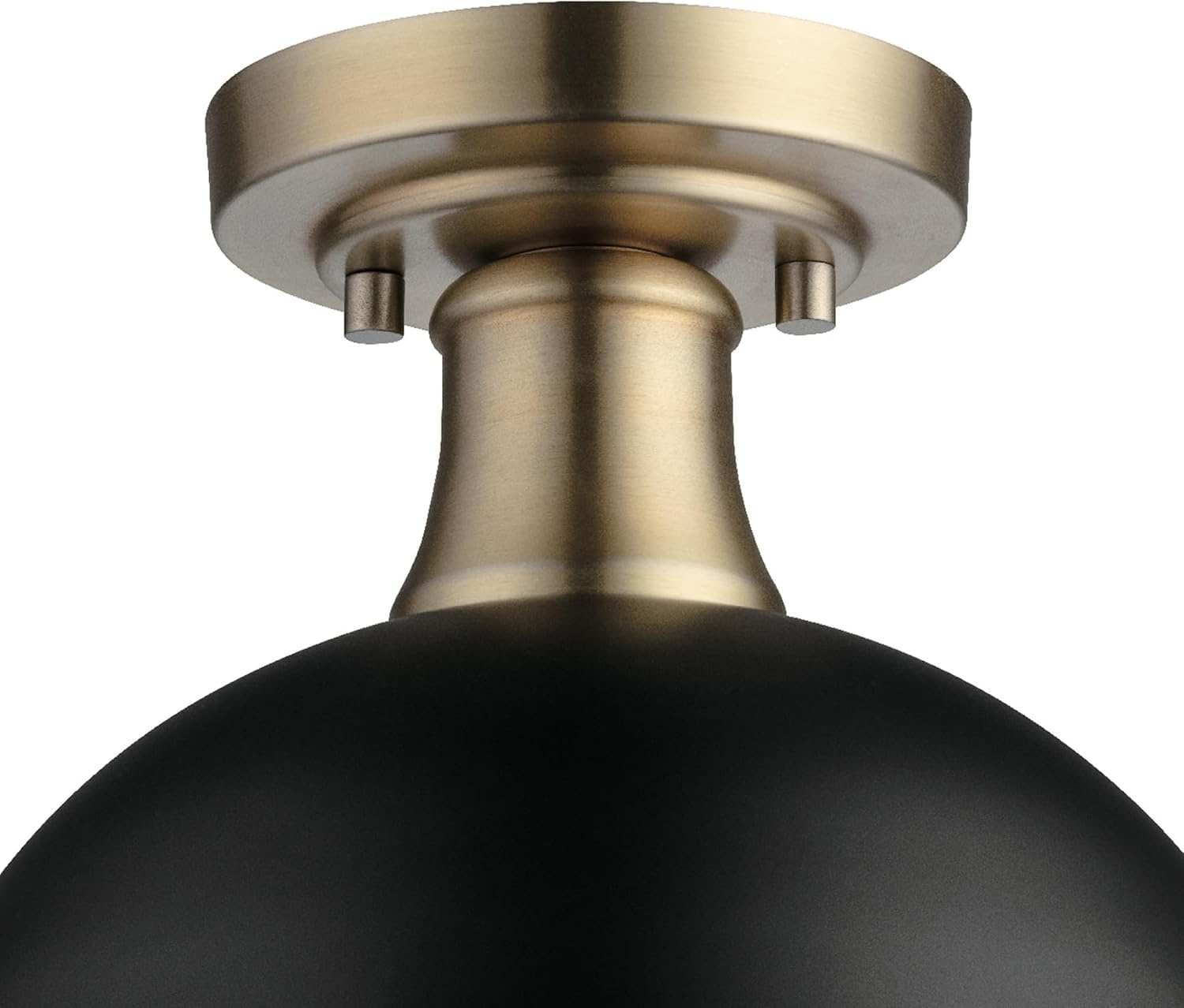 image:imageGlobe Electric 66000076 1Light Flush Mount Ceiling Light Matte Black and White Opal Glass Dual Shade Modern Lighting for Kitchen Island or Dining Room Wall and Dimmer Switch CompatibleMatte Black