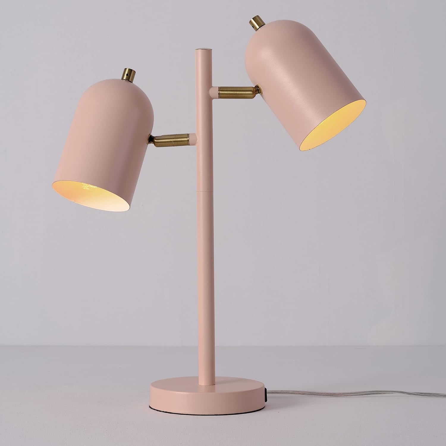 image:imageGlobe Electric 67339 16 Inch Pink Desk Lamp with Gold Arm inLine OnOff Switch Reading Light Ideal for Bedroom Dorm and OfficeMatte Pink Carter