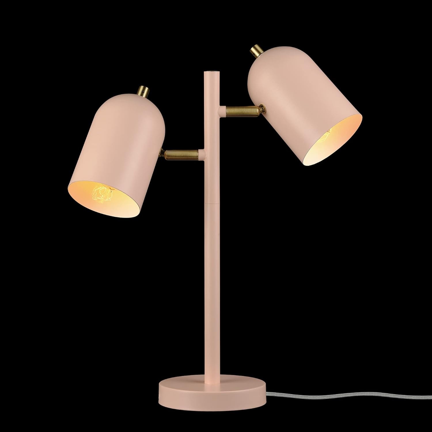 image:imageGlobe Electric 67339 16 Inch Pink Desk Lamp with Gold Arm inLine OnOff Switch Reading Light Ideal for Bedroom Dorm and OfficeMatte Pink Carter