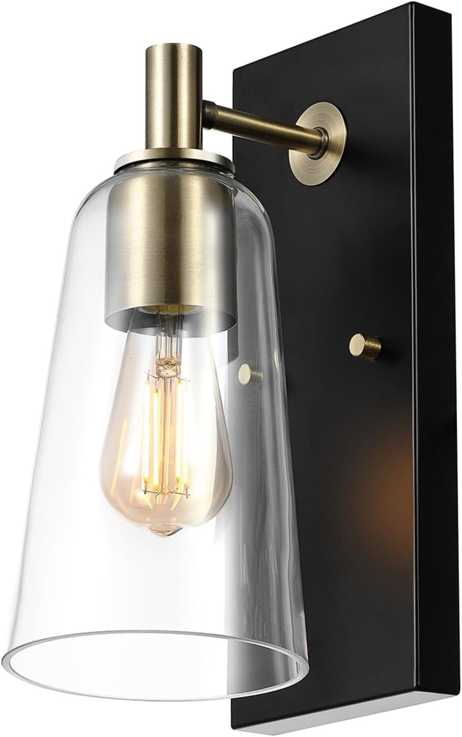 image:imageGlobe Electric 91005947 Brockton 12 Tall Wall Sconce with Glass Shade Matte Black