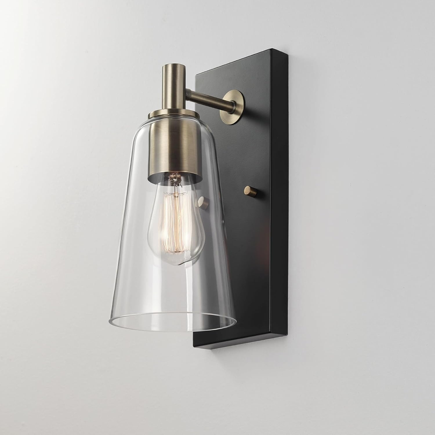 image:imageGlobe Electric 91005947 Brockton 12 Tall Wall Sconce with Glass Shade Matte Black