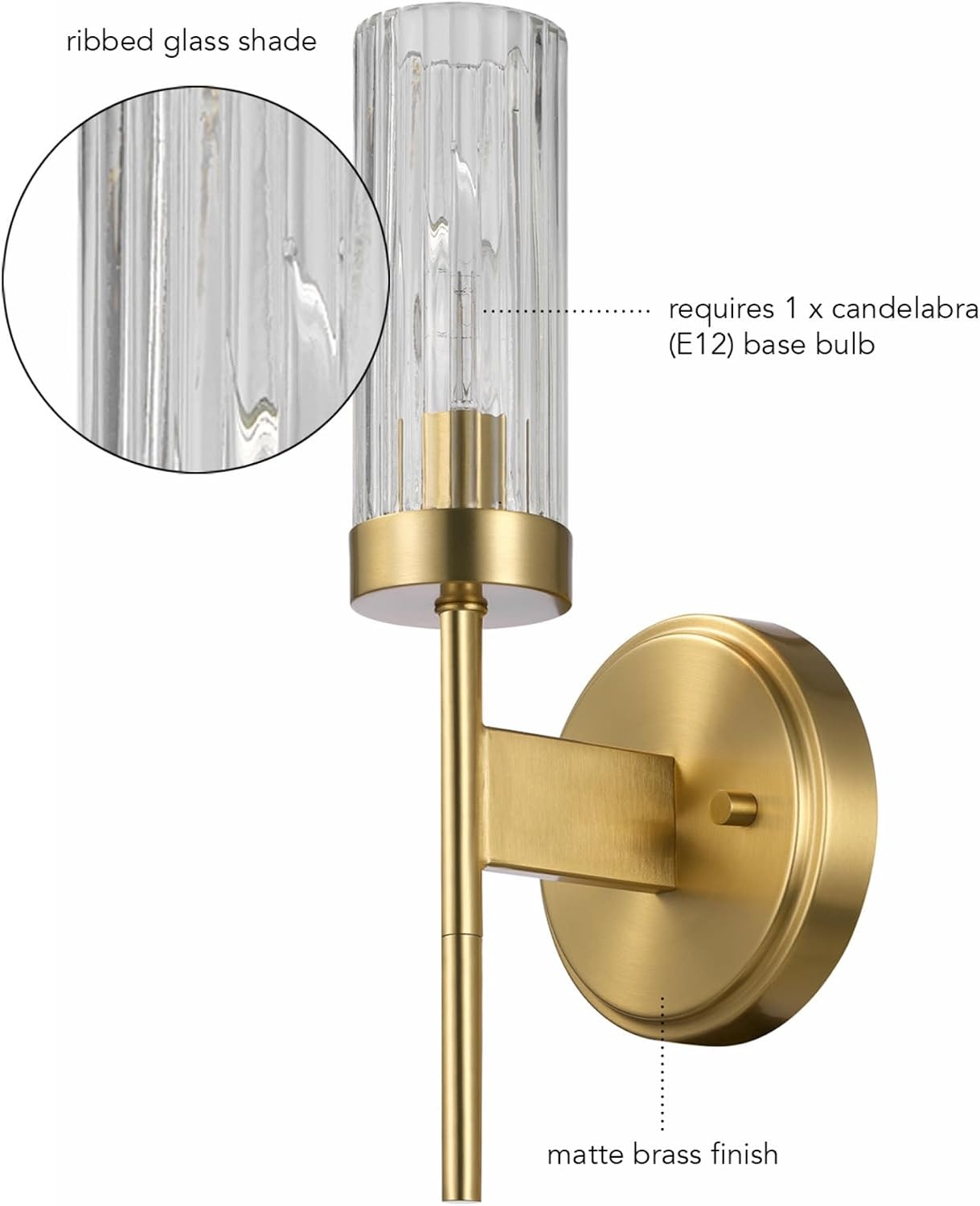 image:imageGlobe Electric 91009608 Allison 13 Tall Wall Sconce Matte
