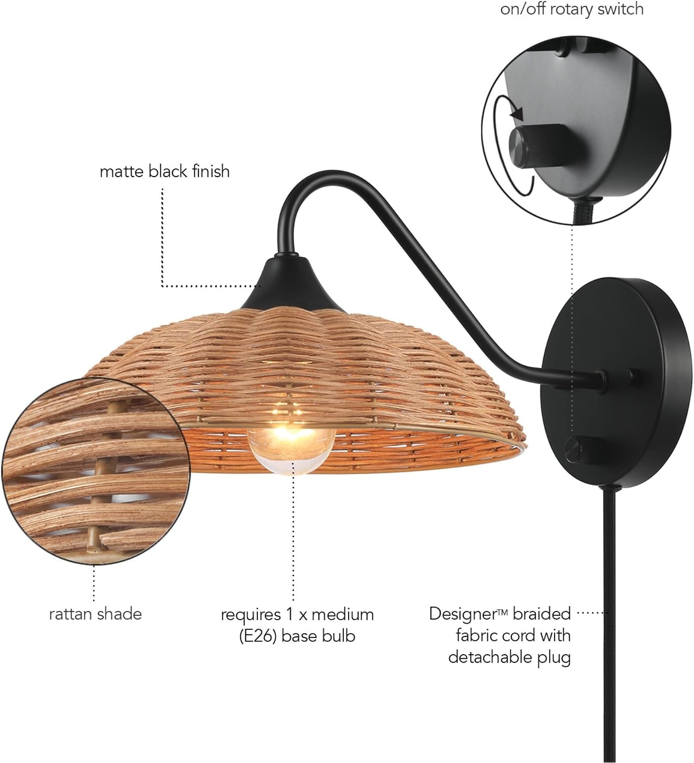 image:imageGlobe Electric 91009610 Brittany 7 Tall Wall Sconce Matte