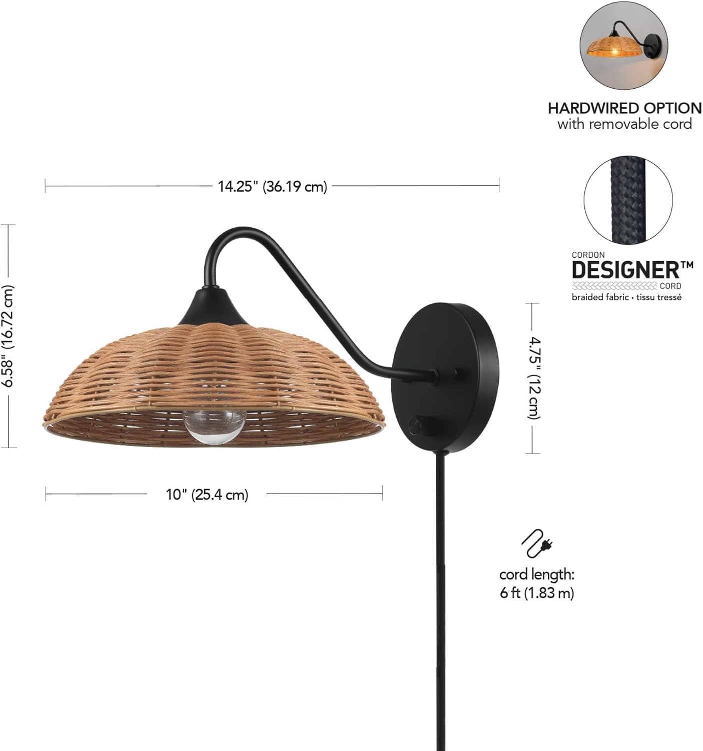 image:imageGlobe Electric 91009610 Brittany 7 Tall Wall Sconce Matte