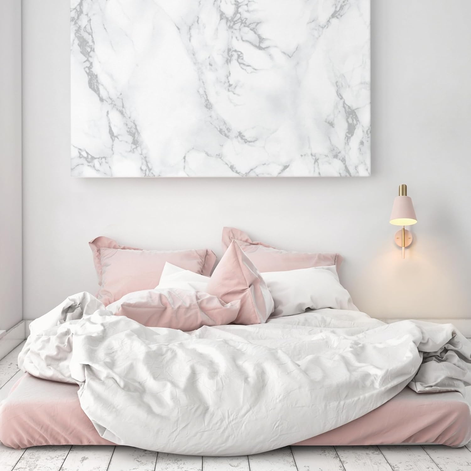 image:imageGlobe Electric Cleo 1Light Plugin or Hardwire Wall Sconce Blush Pink Matte Brass Accents Black Cloth Cord Bulb Not IncludedPack of 1