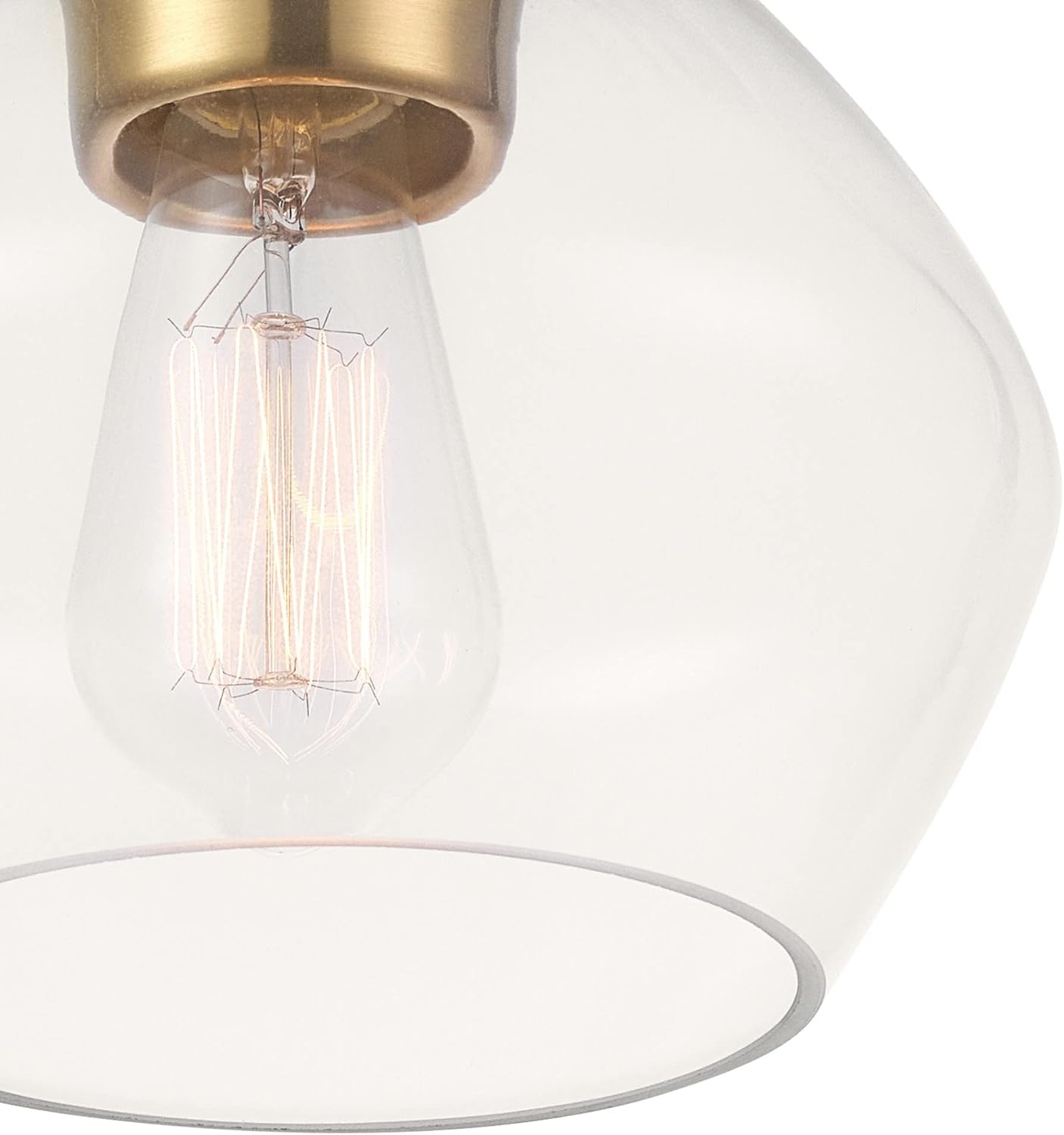 image:imageGlobe Electric Harrow 1Light SemiFlush Mount Ceiling Lighting Matte Brass Clear Glass ShadeMatte Brass Harrow
