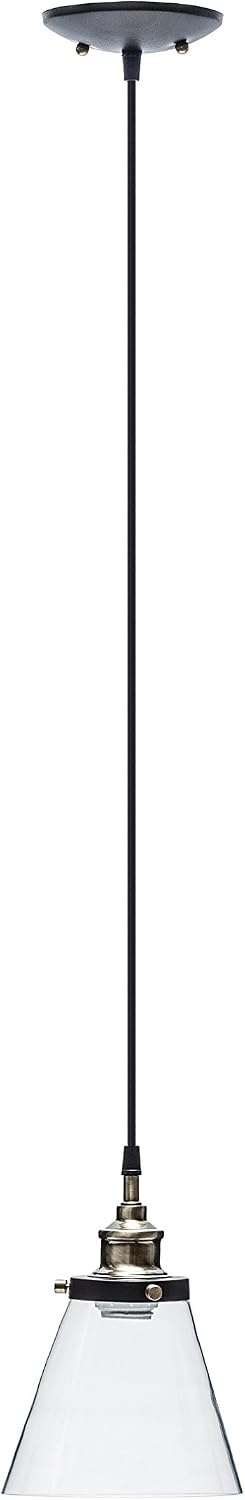 image:imageGlobe Electric Jackson 1Light Pendant Antique Brass Bronze Accent Glass Shade64750Antique Brass