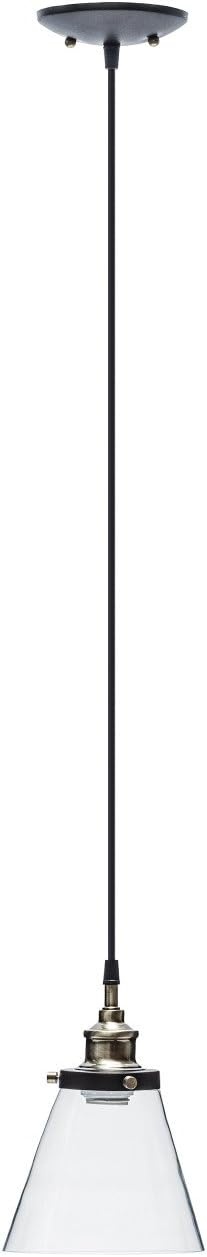 image:imageGlobe Electric Jackson 1Light Pendant Antique Brass Bronze Accent Glass Shade64750Antique Brass