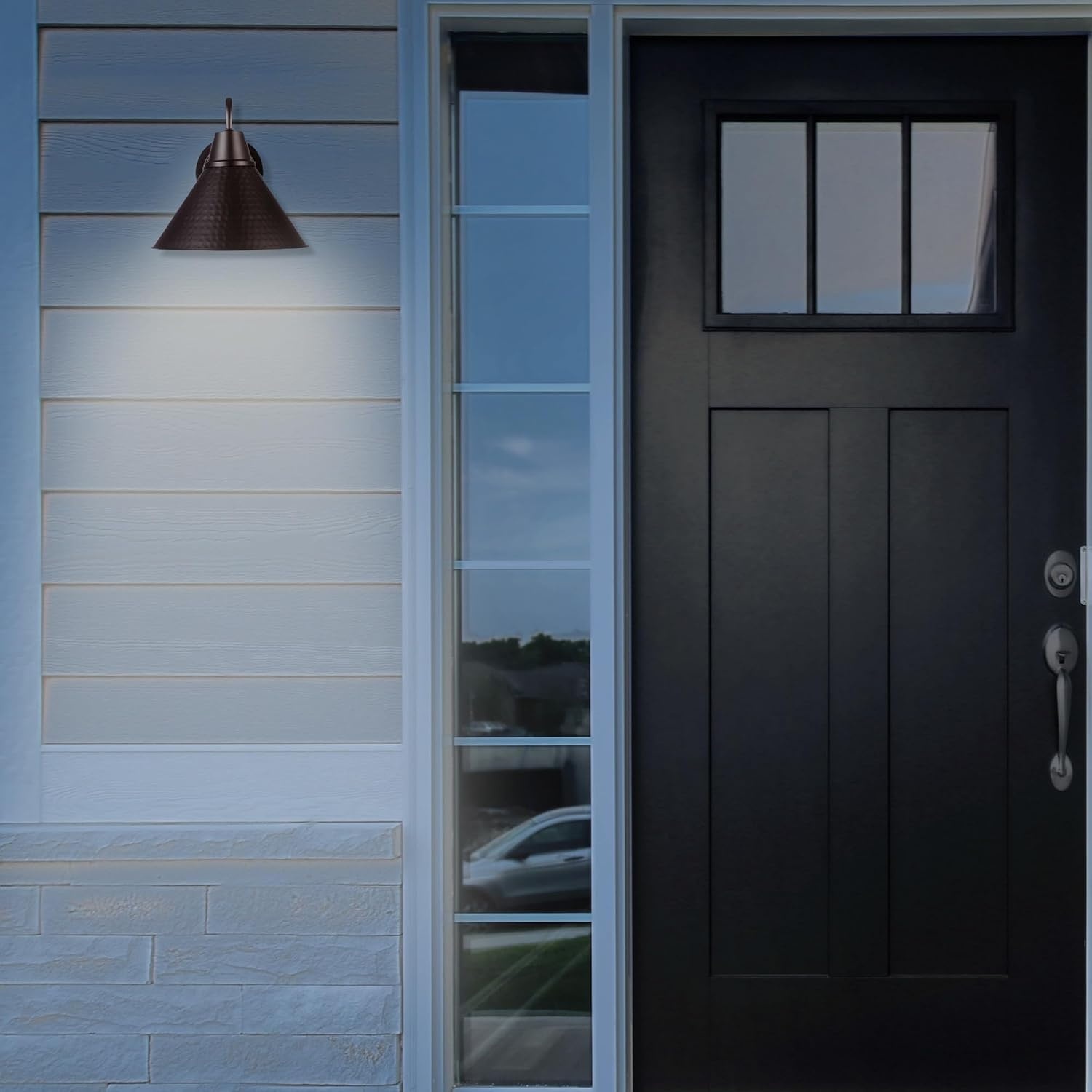 image:imageGlobe Electric Modern Farmhouse Wall Sconce Matte Black 12 x 11 x 9 inches IndoorOutdoor Kitchen Porch Decor 60W BulbBronze Outdoor