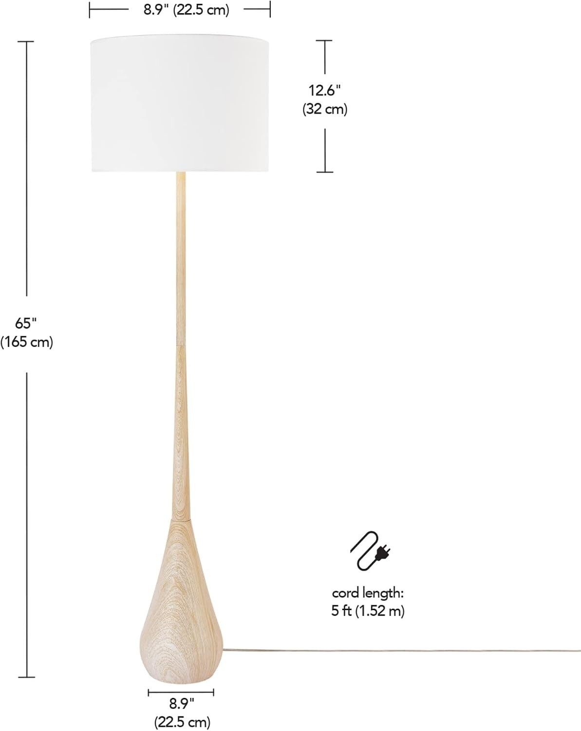 image:imageGlobe Electric Novogratz x Globe Harrington 65 Floor Lamp 2Tone Faux Wood Base White Fabric Shade Socket Rotary Switch 67225Faux Wood Katana