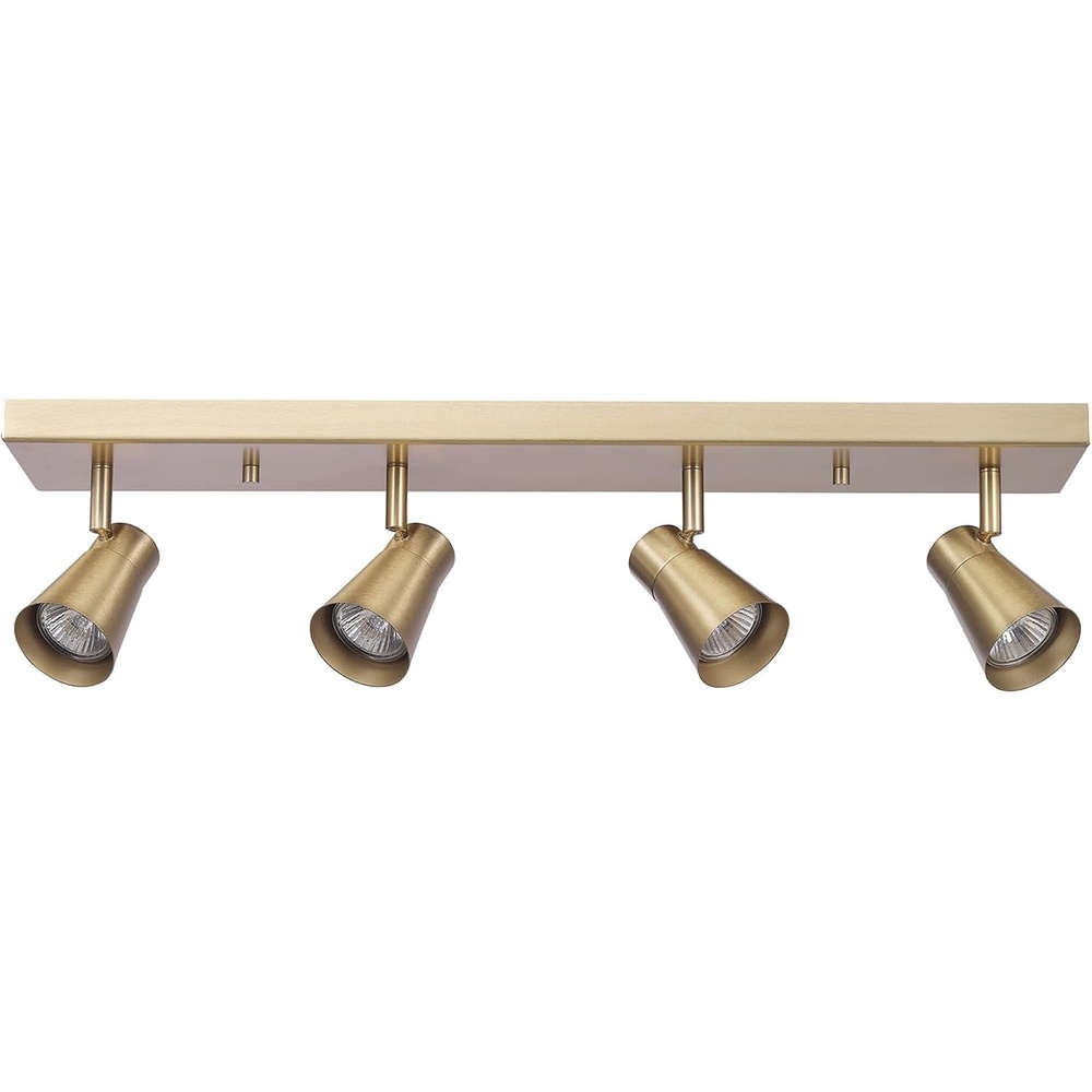 image:imageGLOBE Electric 64000046 25 4Light Track Lighting Matte Brass Ceiling Light Pivot Shades 4 Bulb Kitchen Lights GU10 Socket