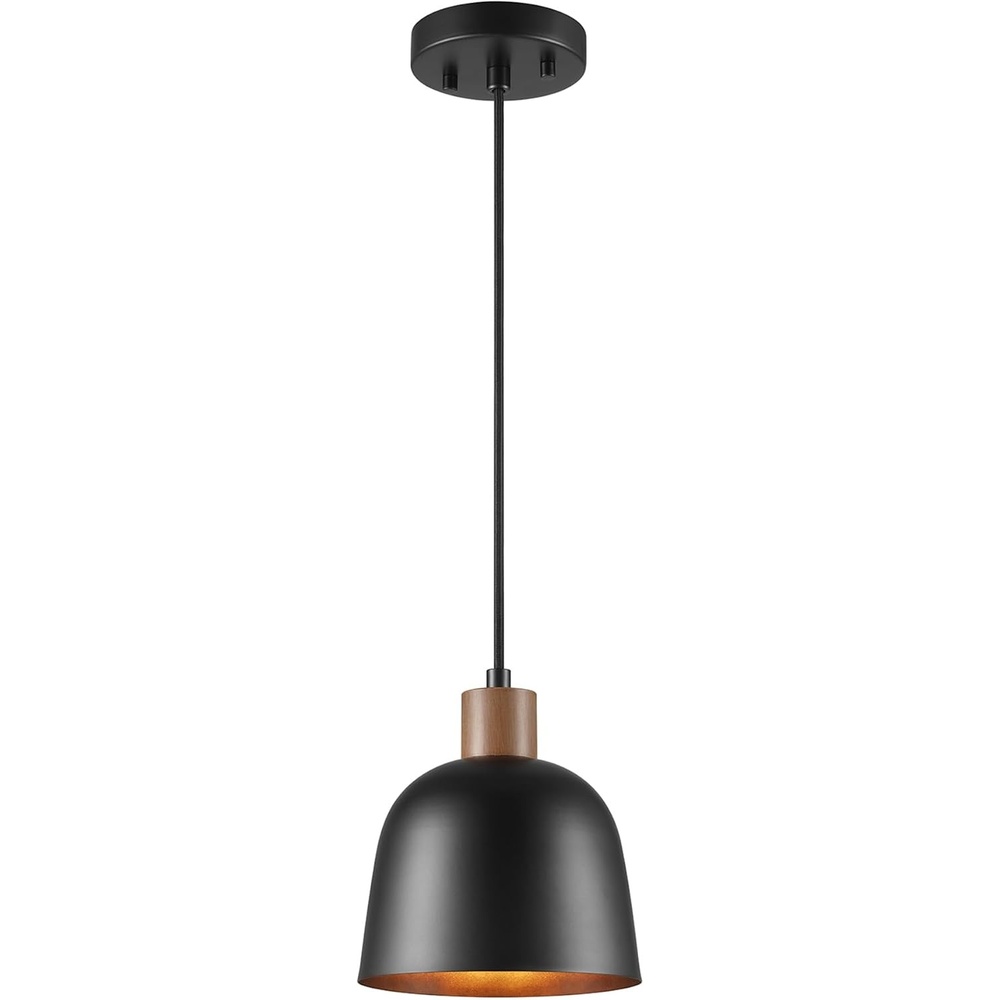image:imageGLOBE Electric 65155 1Light Industrial Warehouse Pendant Lighting Matte Black Hanging Lamp Hanging Lights Ceiling Light FixtureMatte Black