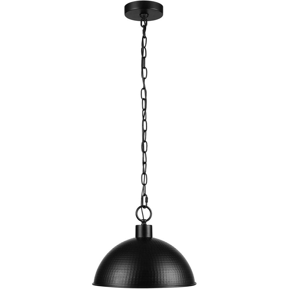 image:imageGLOBE Electric 67000153 1Light Plugin or Hardwire Pendant Light Fixture Matte Black Brass Accents Living Room Pendant Light Dining Room Fixture Hanging Lamp Hanging Lights for BedroomWeathered Black