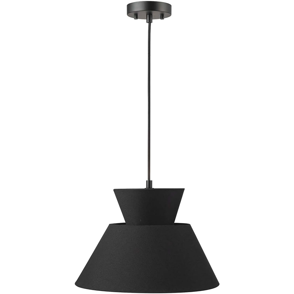 image:imageGLOBE Electric 67000153 1Light Plugin or Hardwire Pendant Light Fixture Matte Black Brass Accents Living Room Pendant Light Dining Room Fixture Hanging Lamp Hanging Lights for BedroomBlack Madison