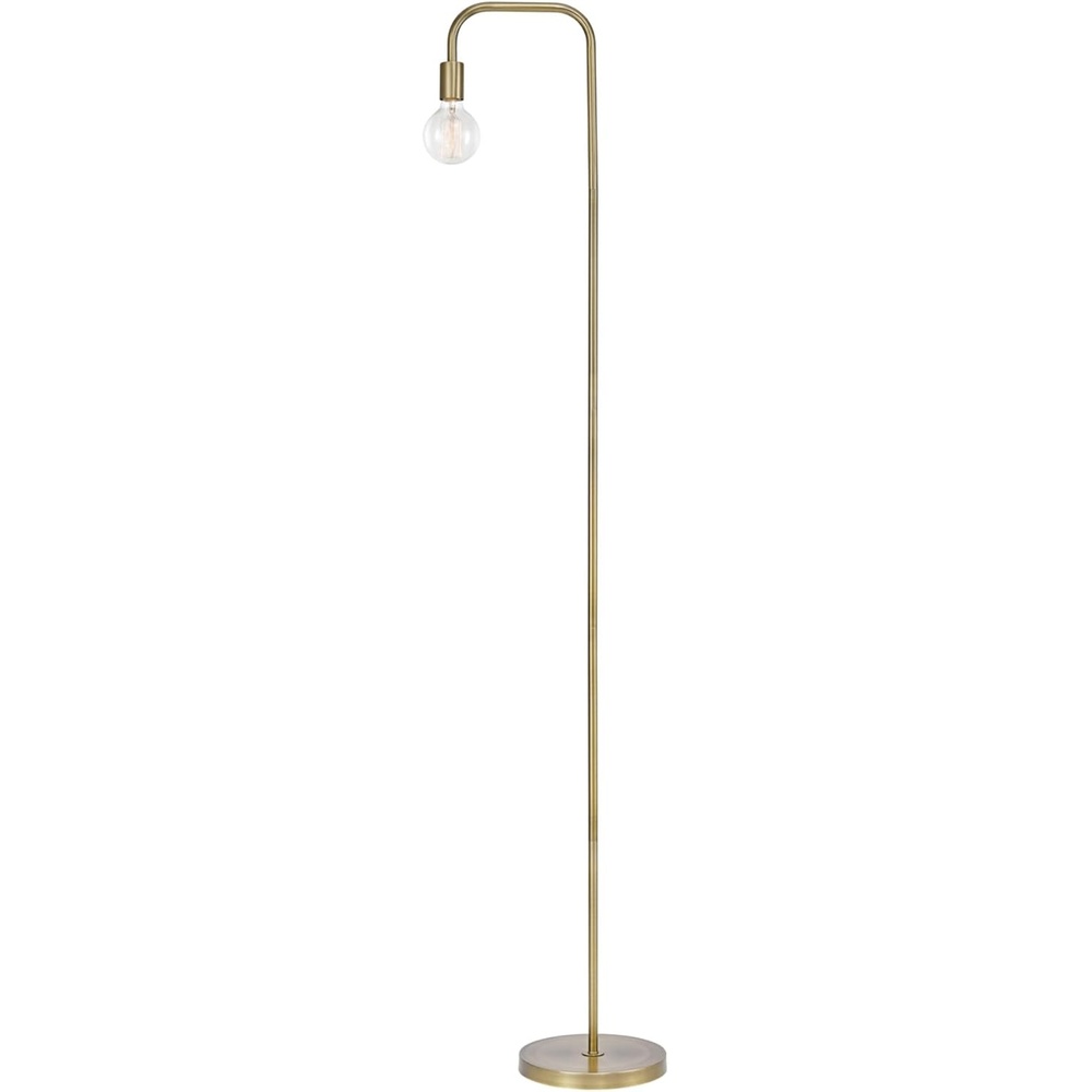 image:imageGlobe Electric 12937 Holden 70 Floor Lamp Black Satin Finish inLine OnOff Foot SwitchMatte Brass